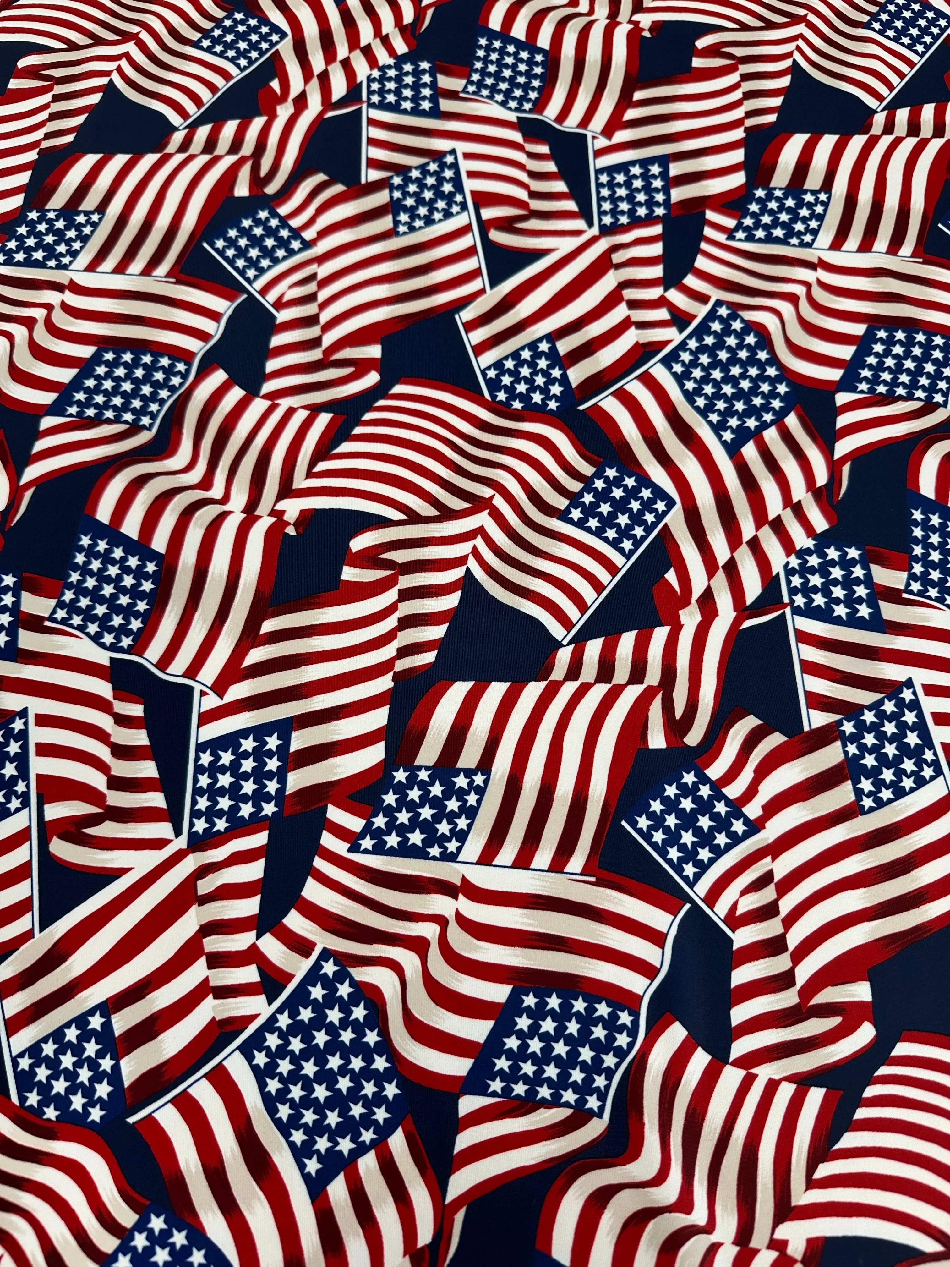 American Flag Print Nylon Spandex