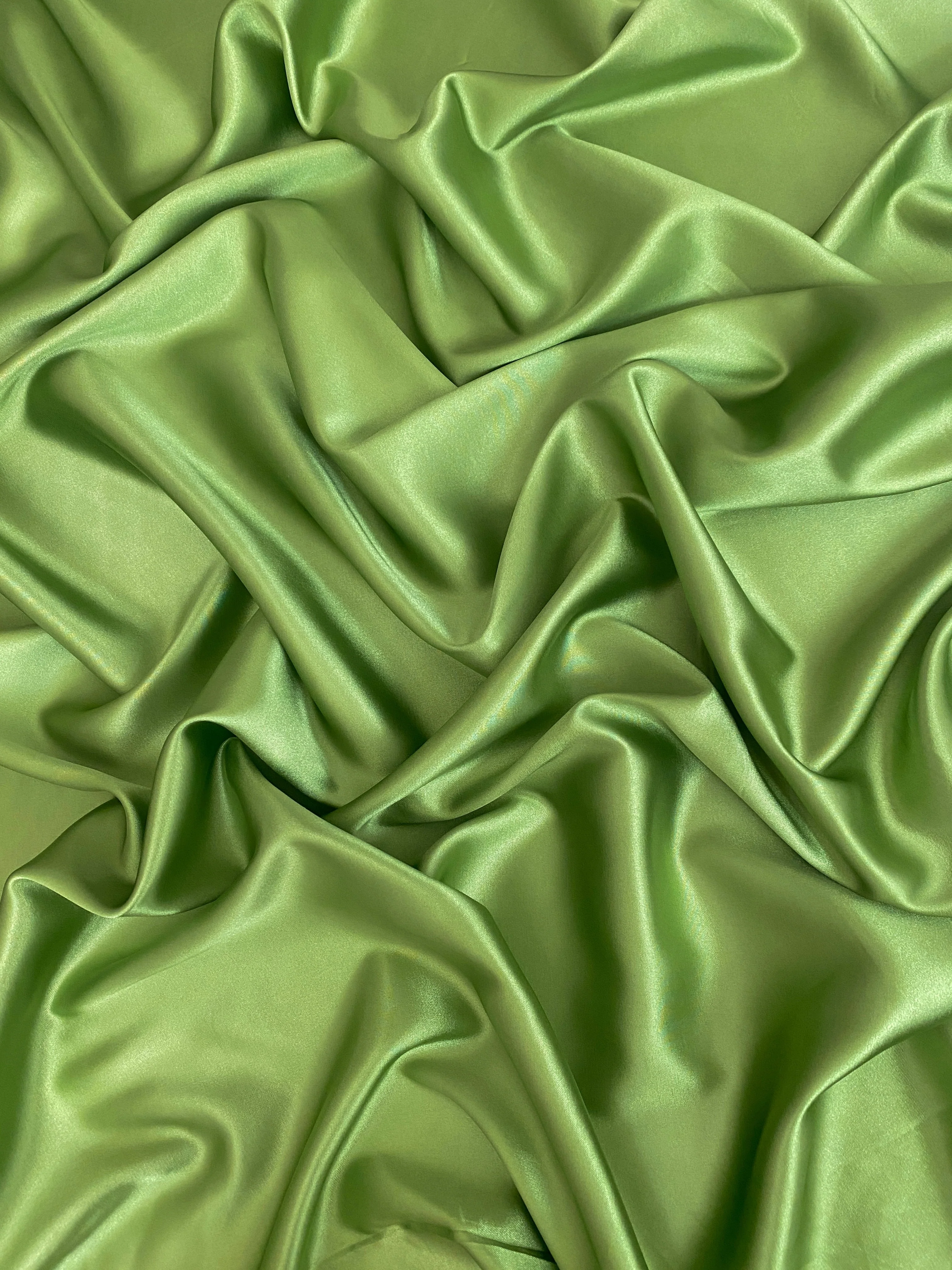 Apple Green Silky Stretch Satin