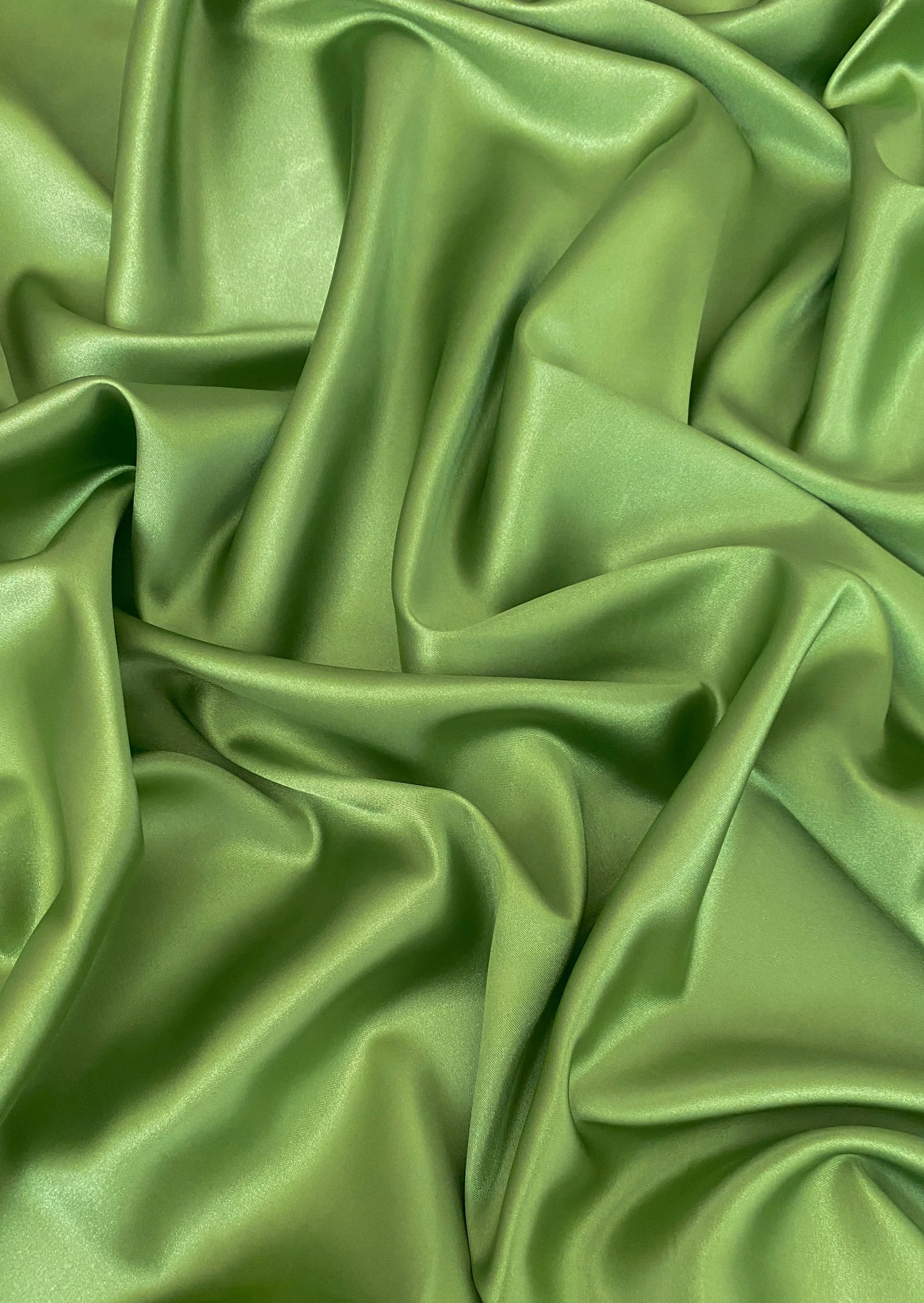 Apple Green Silky Stretch Satin - Image 2