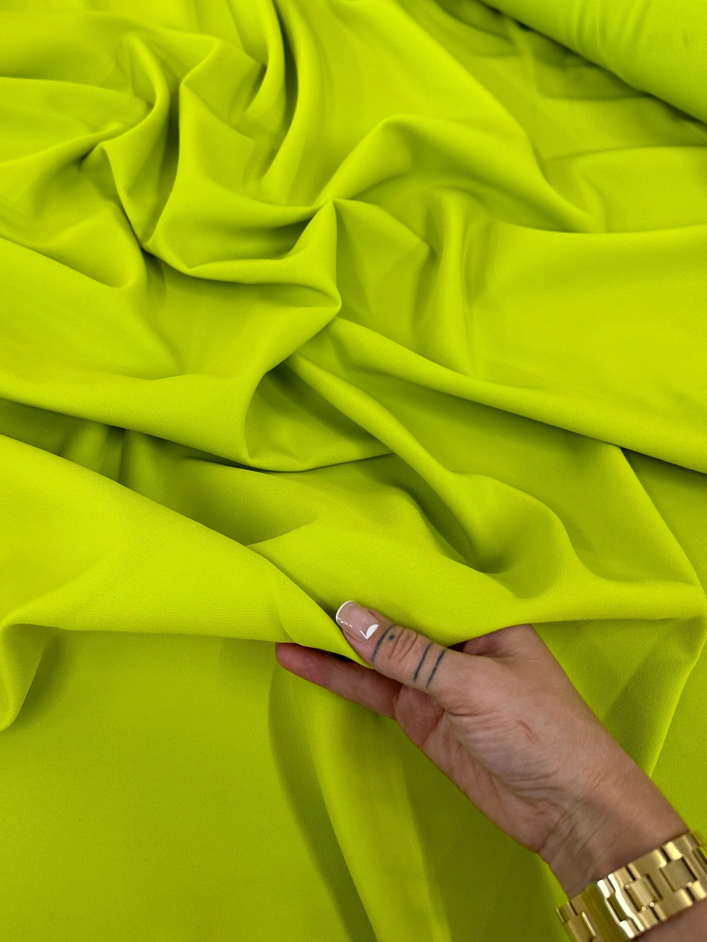 Apple Green Stretch Crepe - Image 2