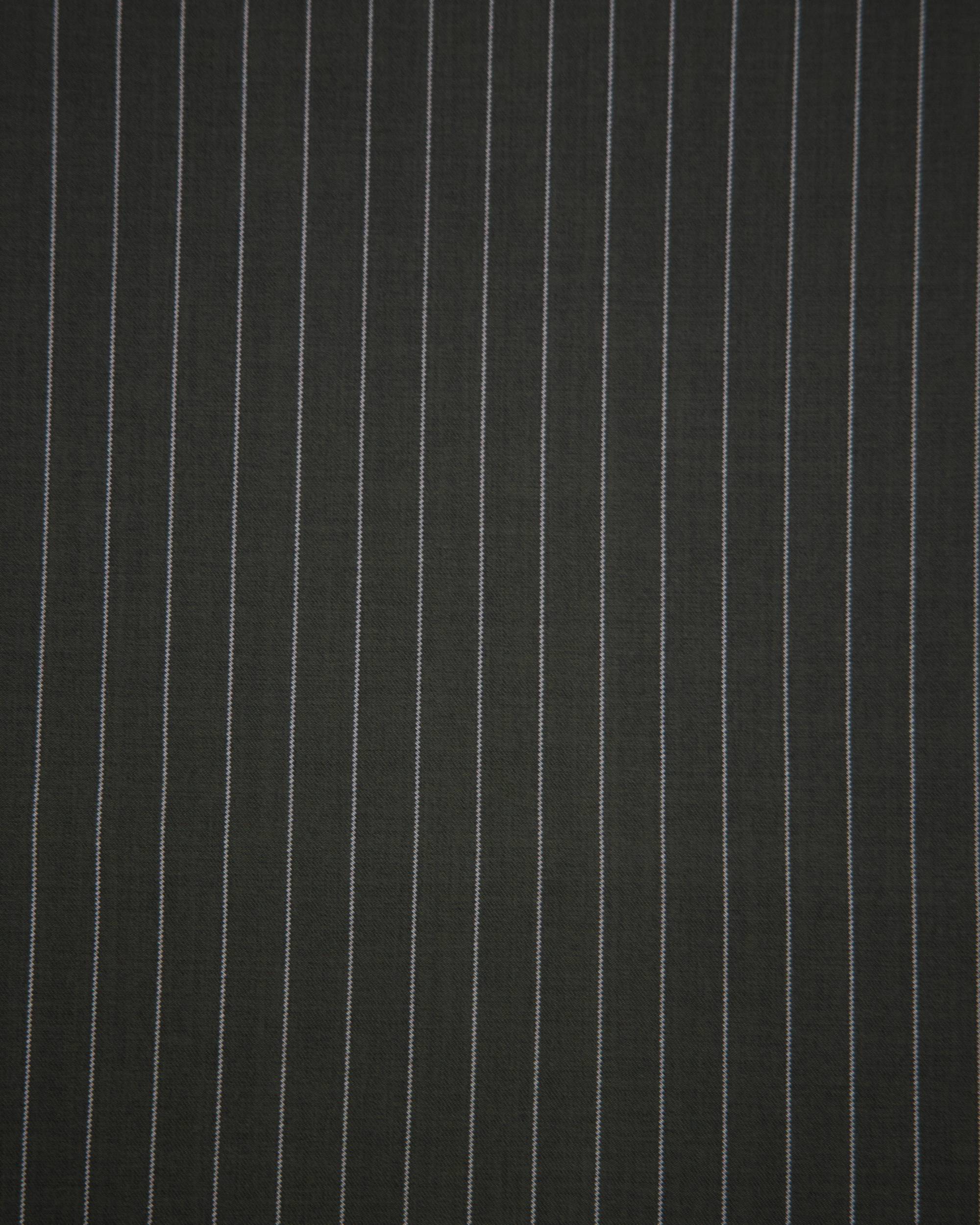Army Green Tailored Pin Stripe Suiting - Image 5