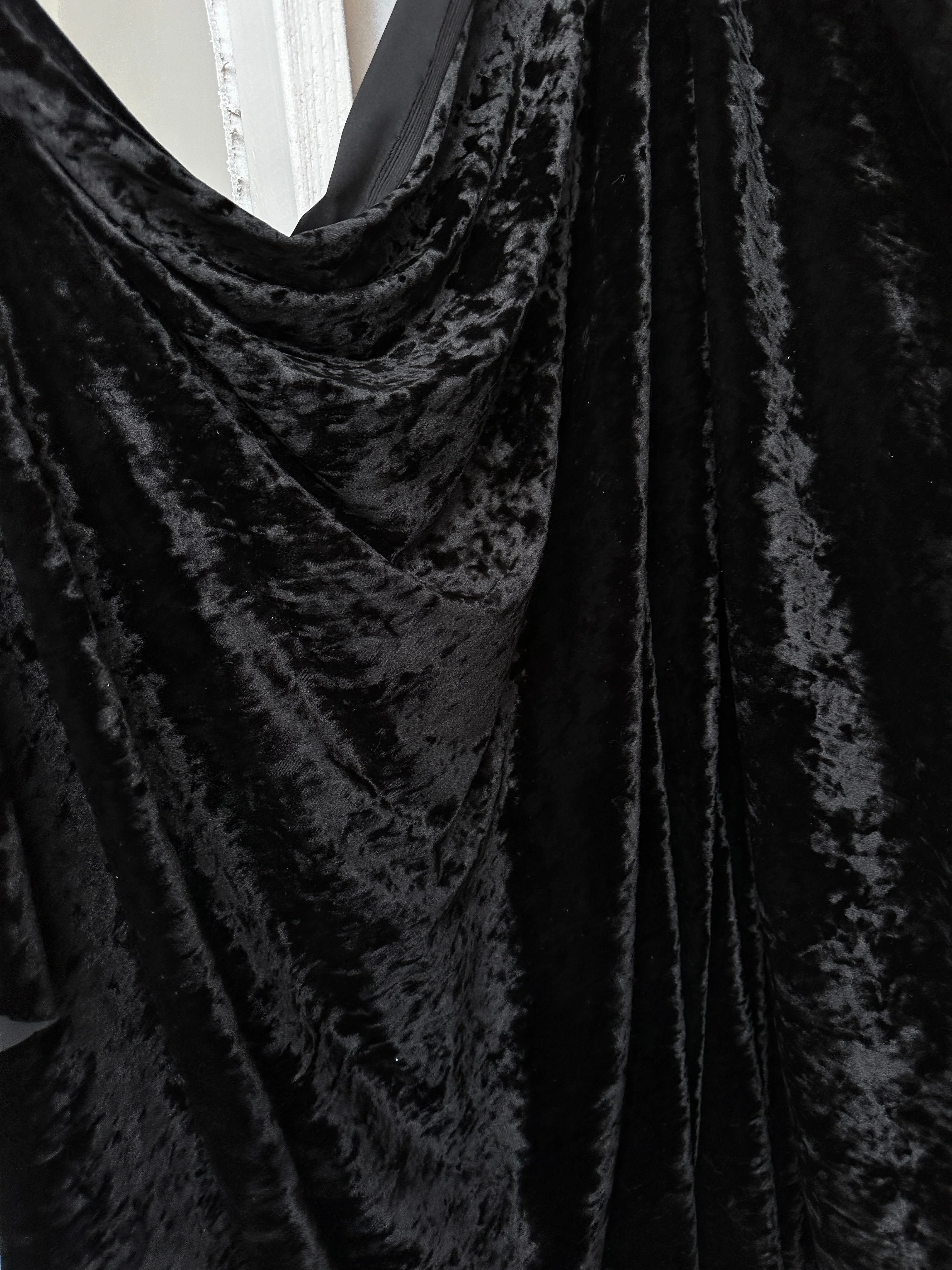 Black Stretch Crushed Velvet