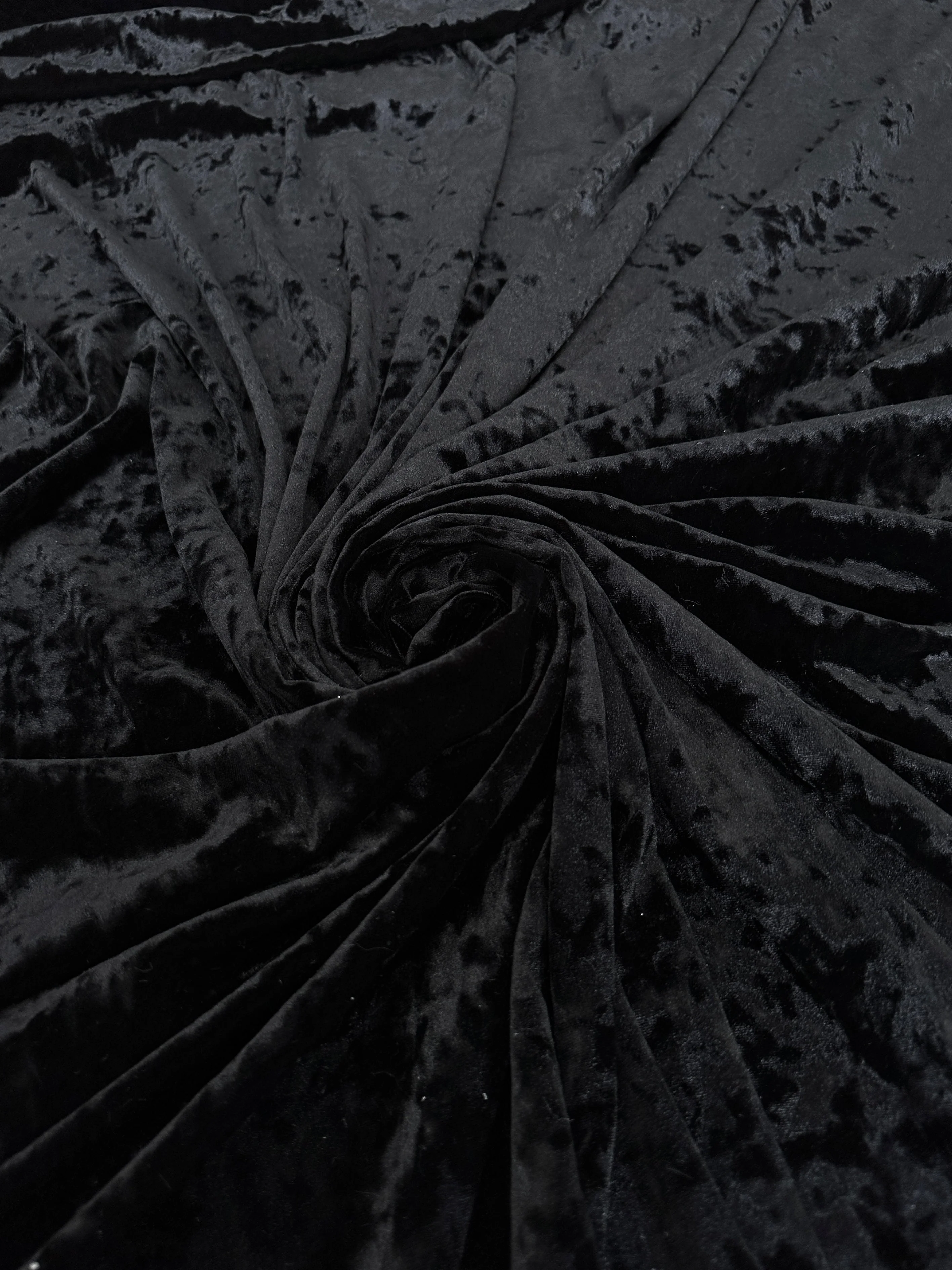 Black Stretch Crushed Velvet - Image 2