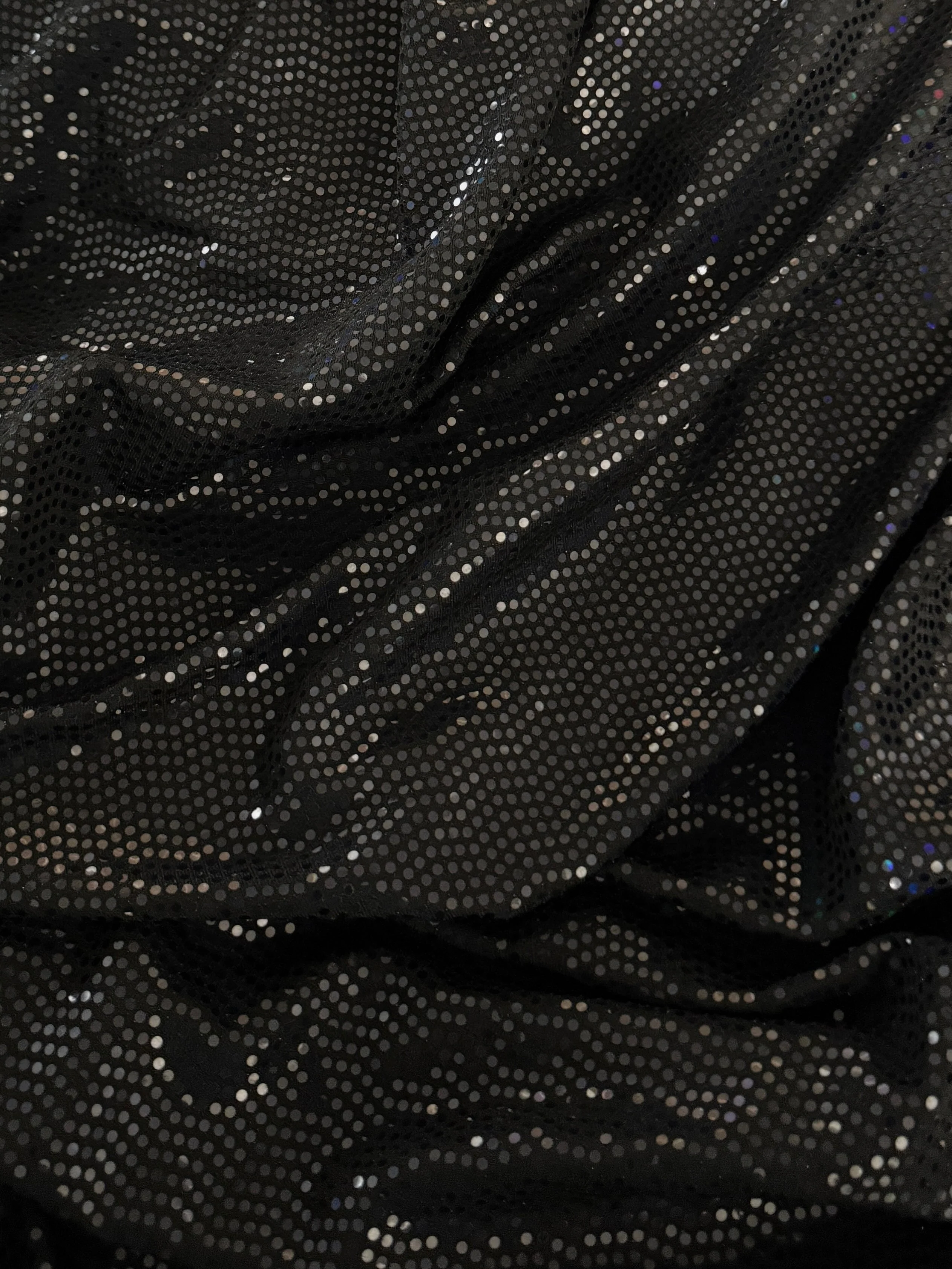 Black Sequin Mirror Foiled Spandex - Image 3