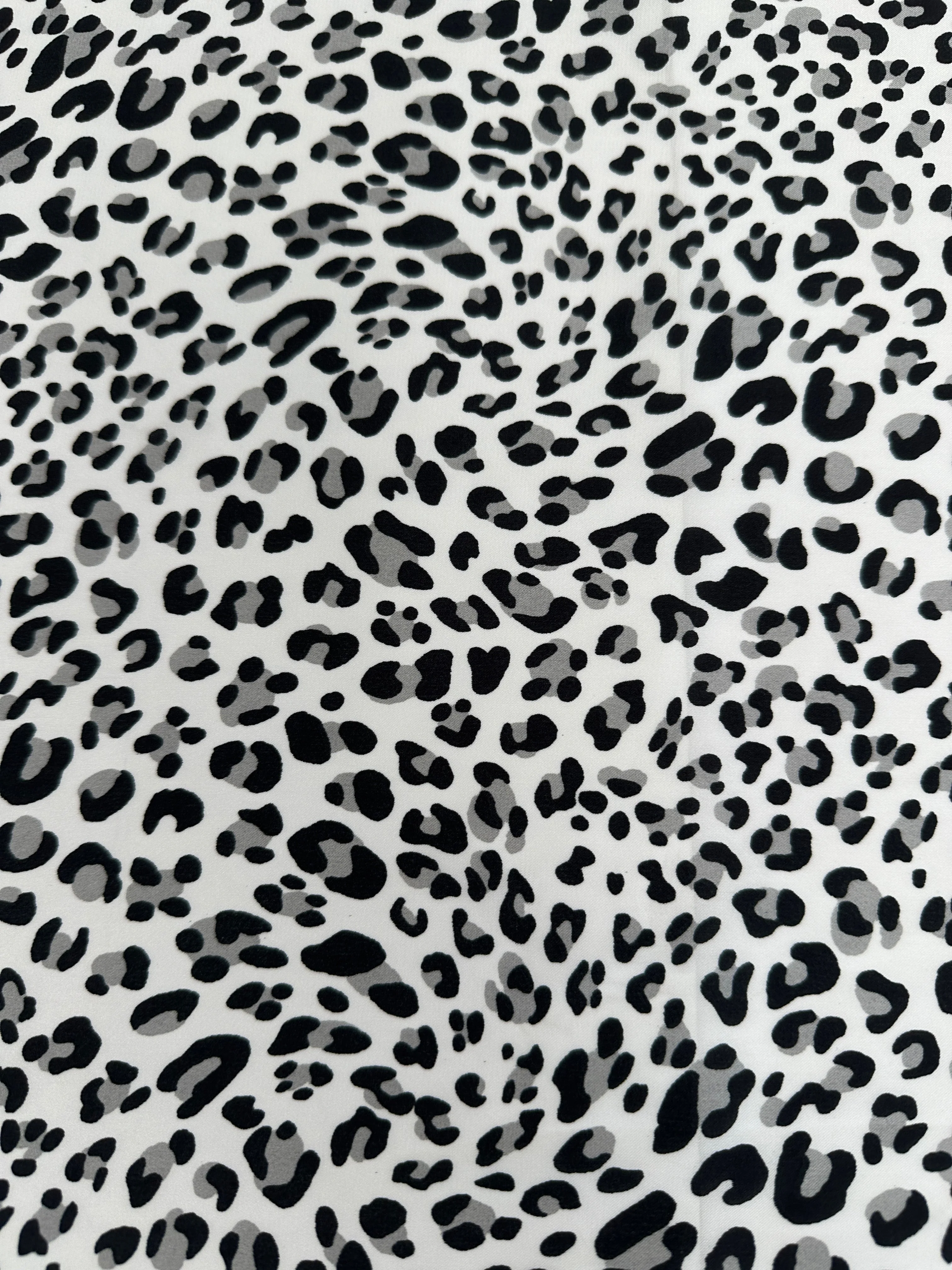 Black/White Leopard Print Satin - Image 6