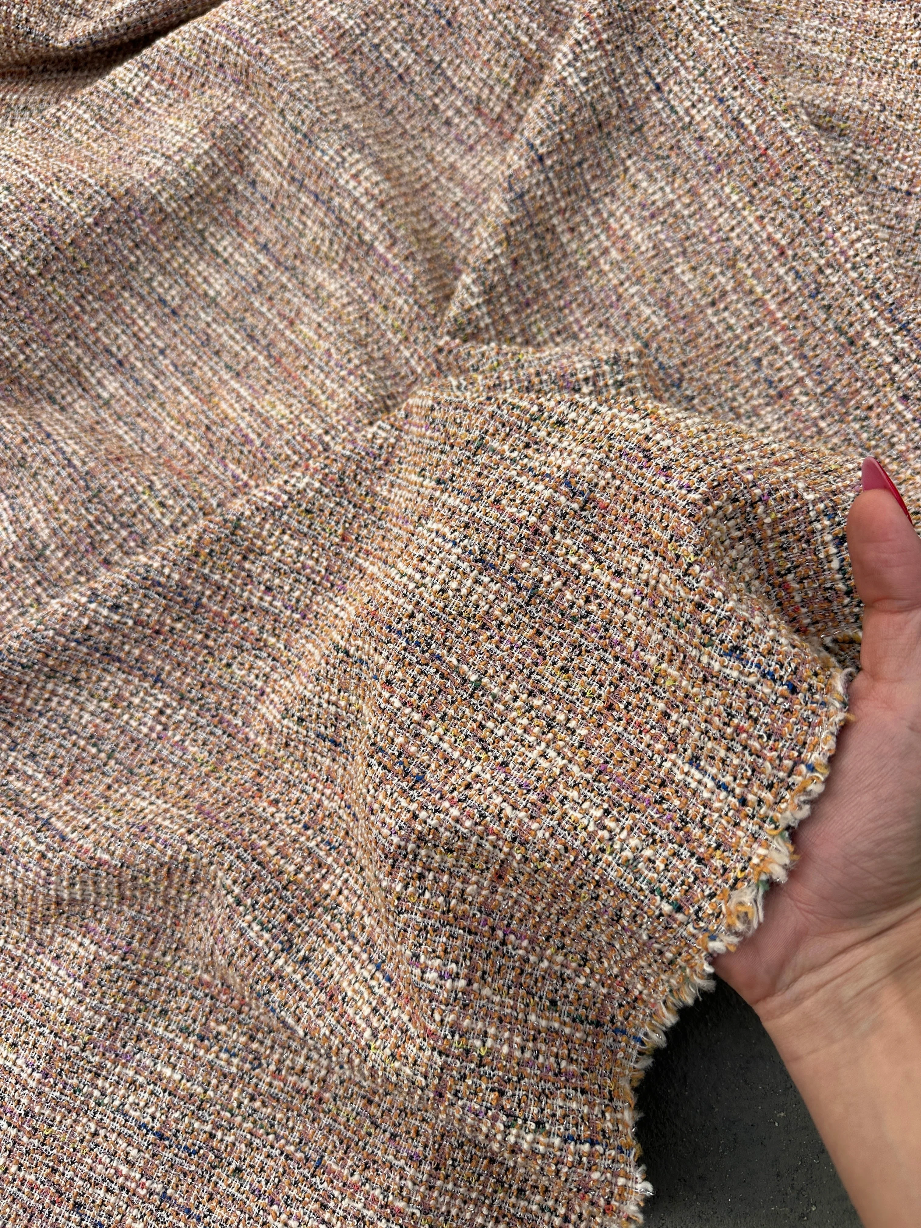 Blush Pink Stretch Chenille Tweed - Image 3