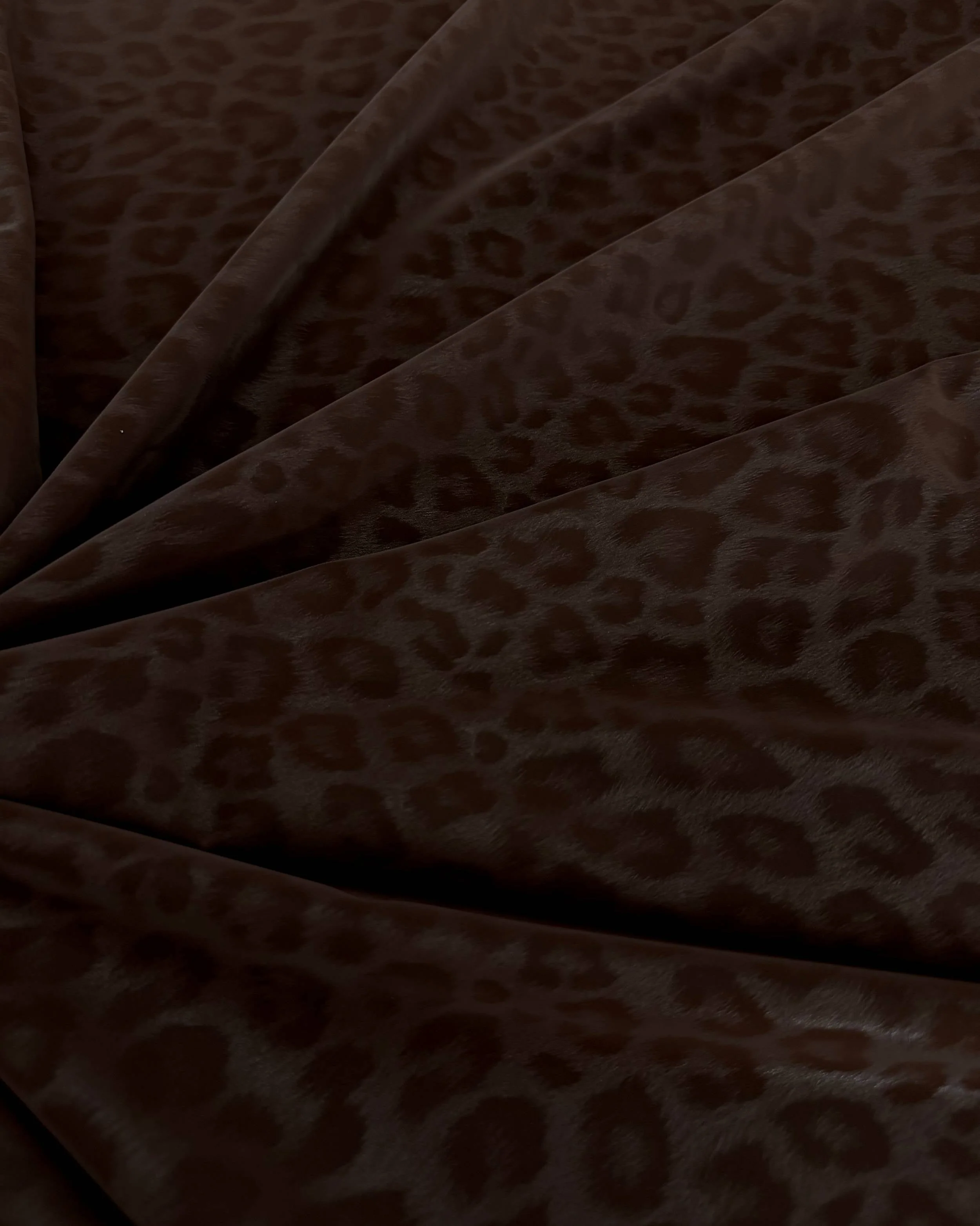 Brown Chocolate Cheetah Print Stretch Faux Leather - Image 3