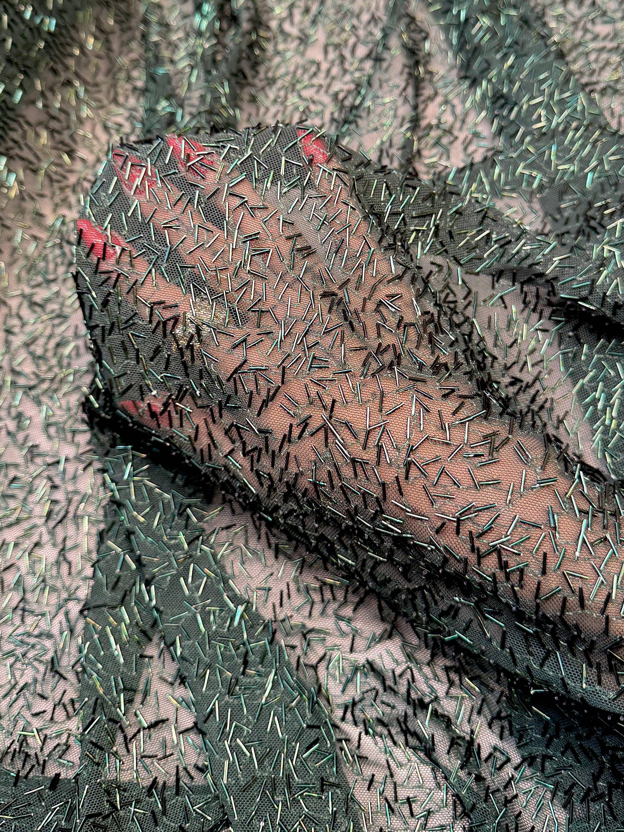 Bugle Beaded Stretch Mesh