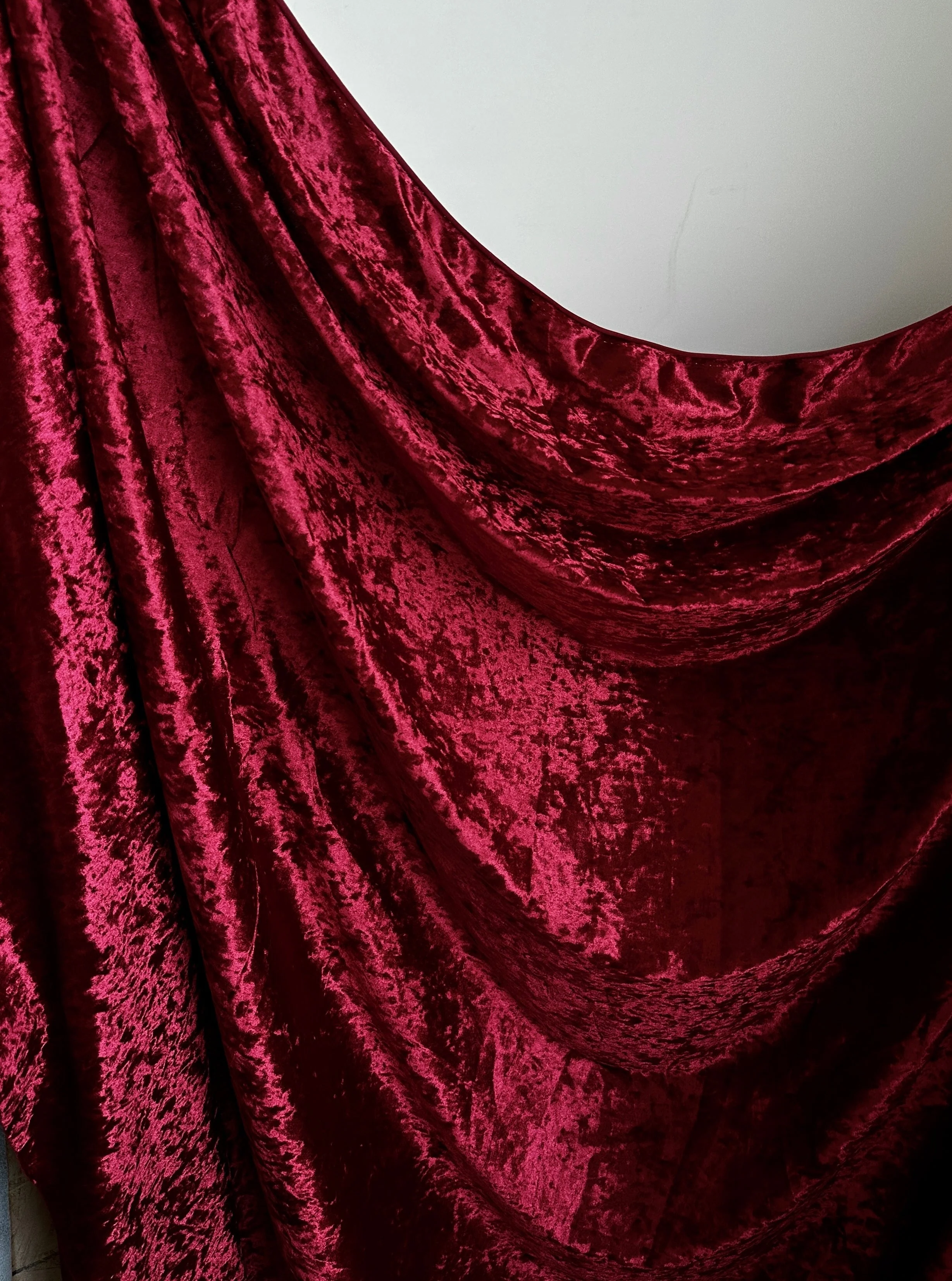 Burgundy Stretch Crushed Velvet