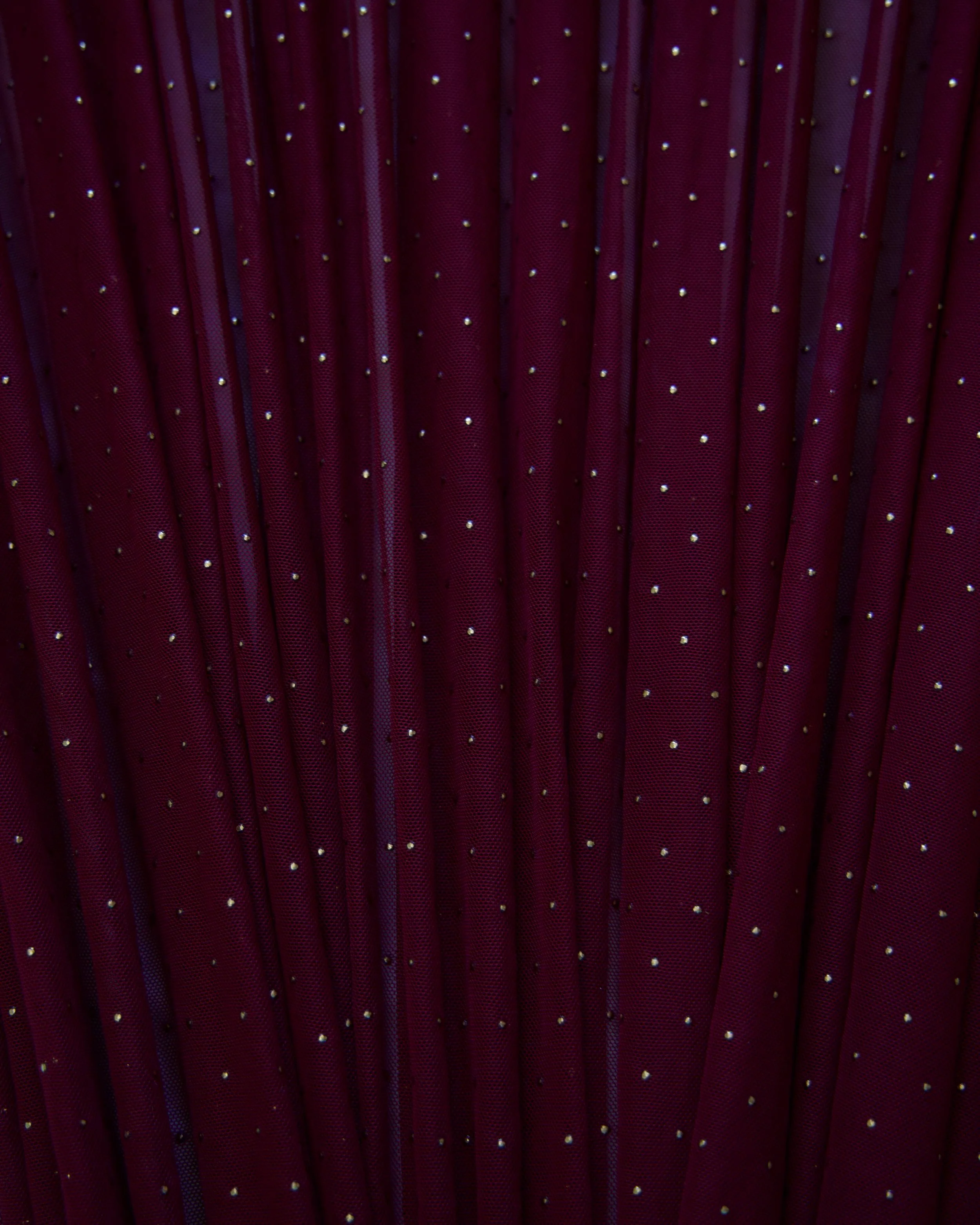 Burgundy & Gold Micro Stud Mesh - Image 3