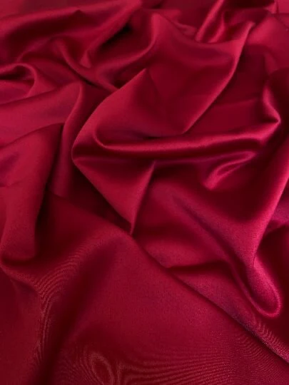 Burgundy Stretch Crepe Back Satin - Image 6
