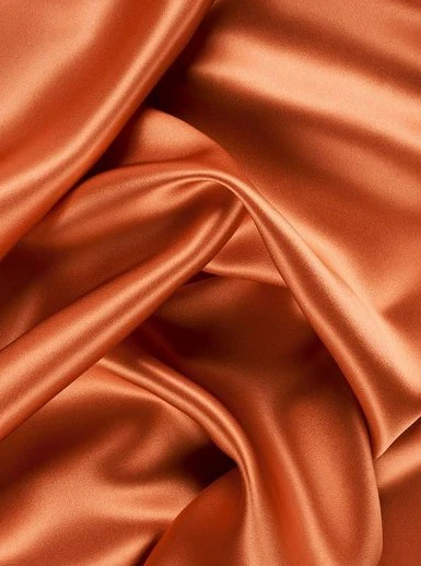 Burnt Orange Silky Stretch Satin