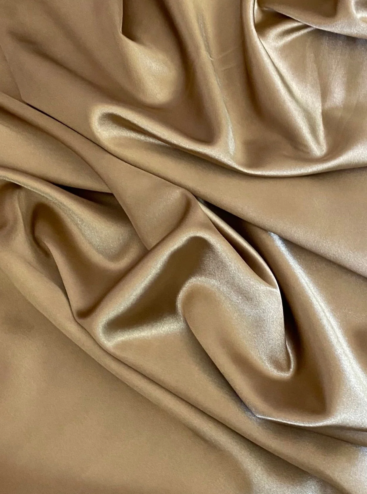 Caramel Silky Stretch Satin