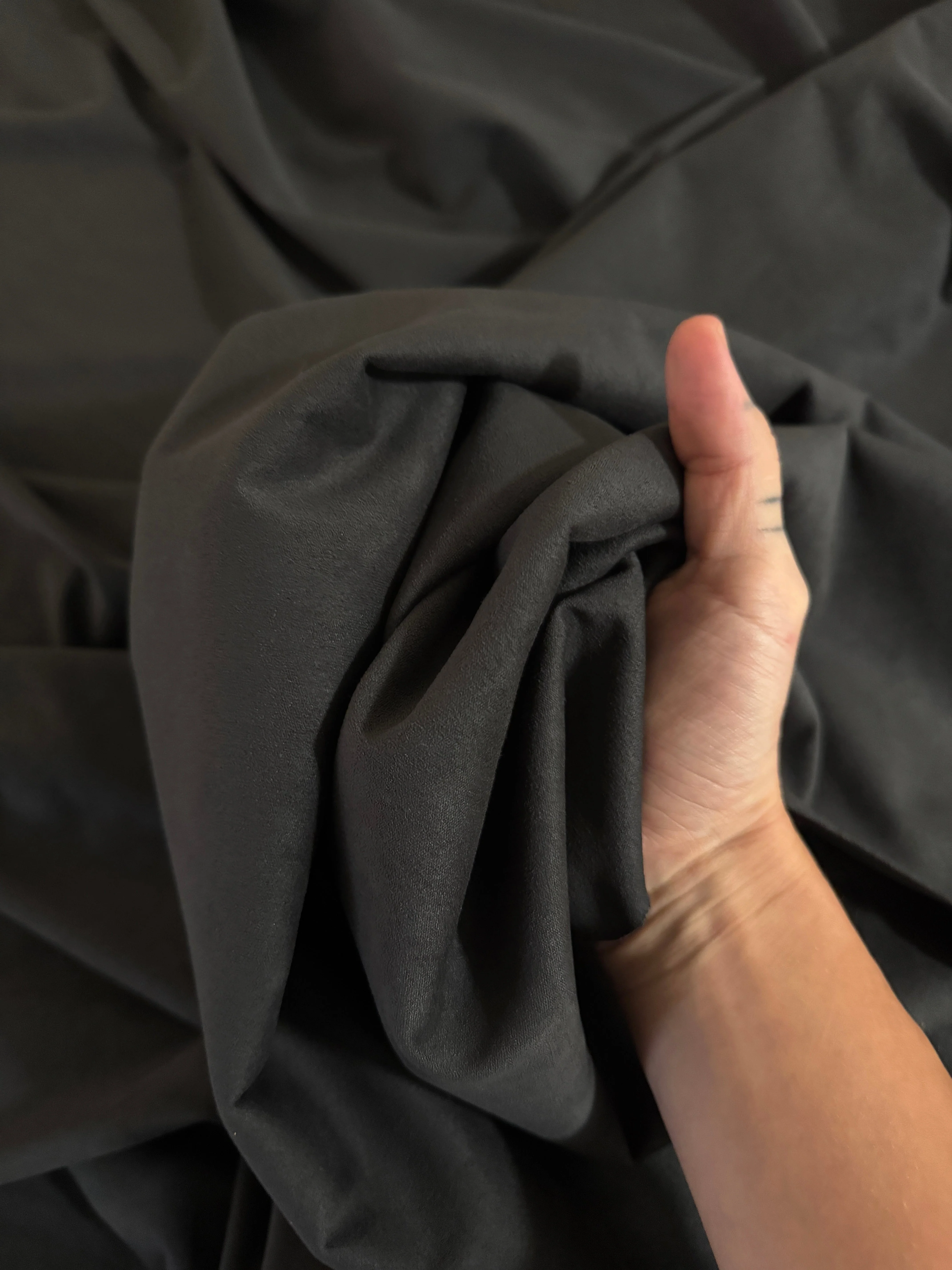 Charcoal 4 Way Stretch Buttery Soft Techno Suede - Image 8