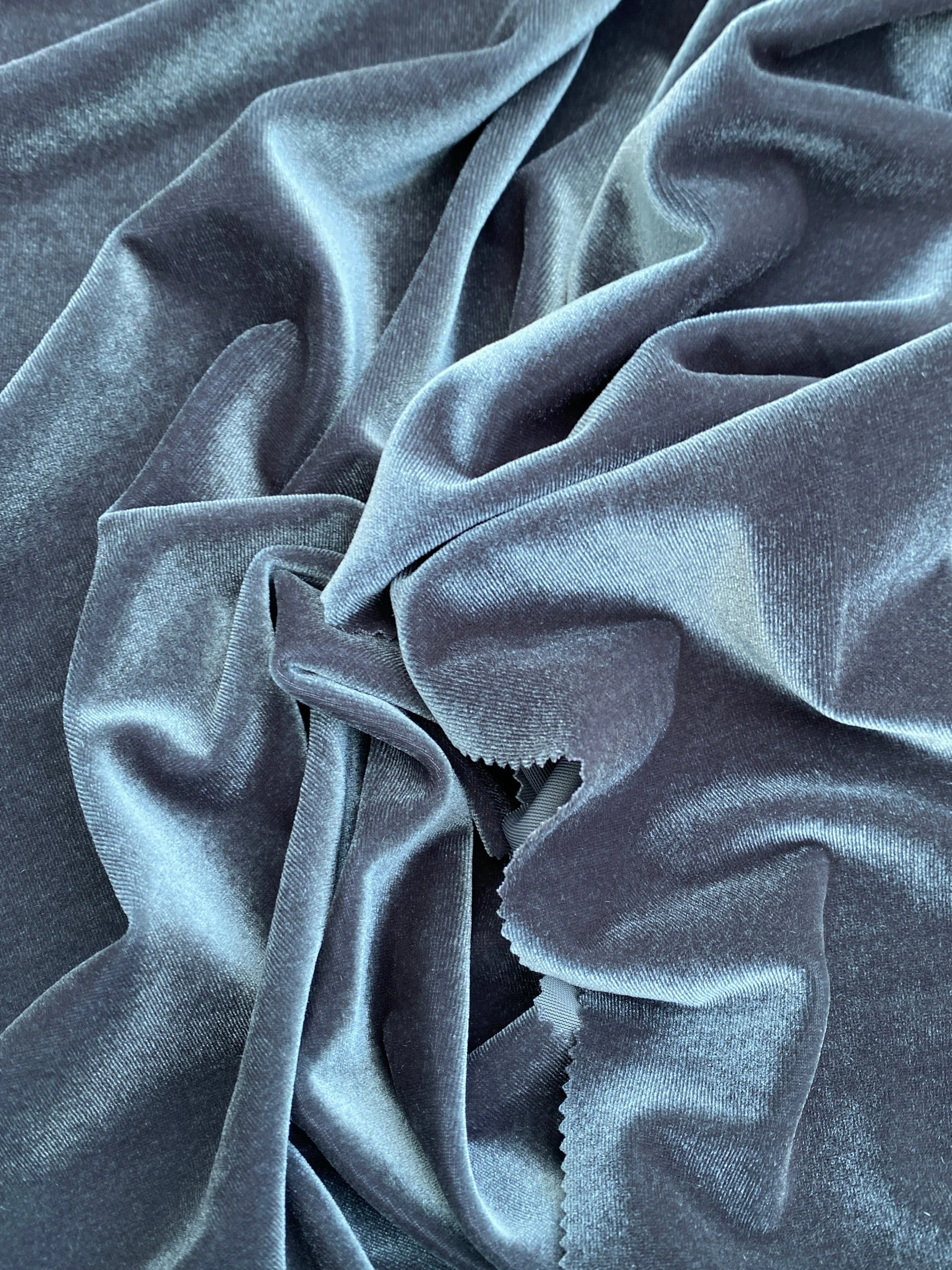 Charcoal Stretch Velvet
