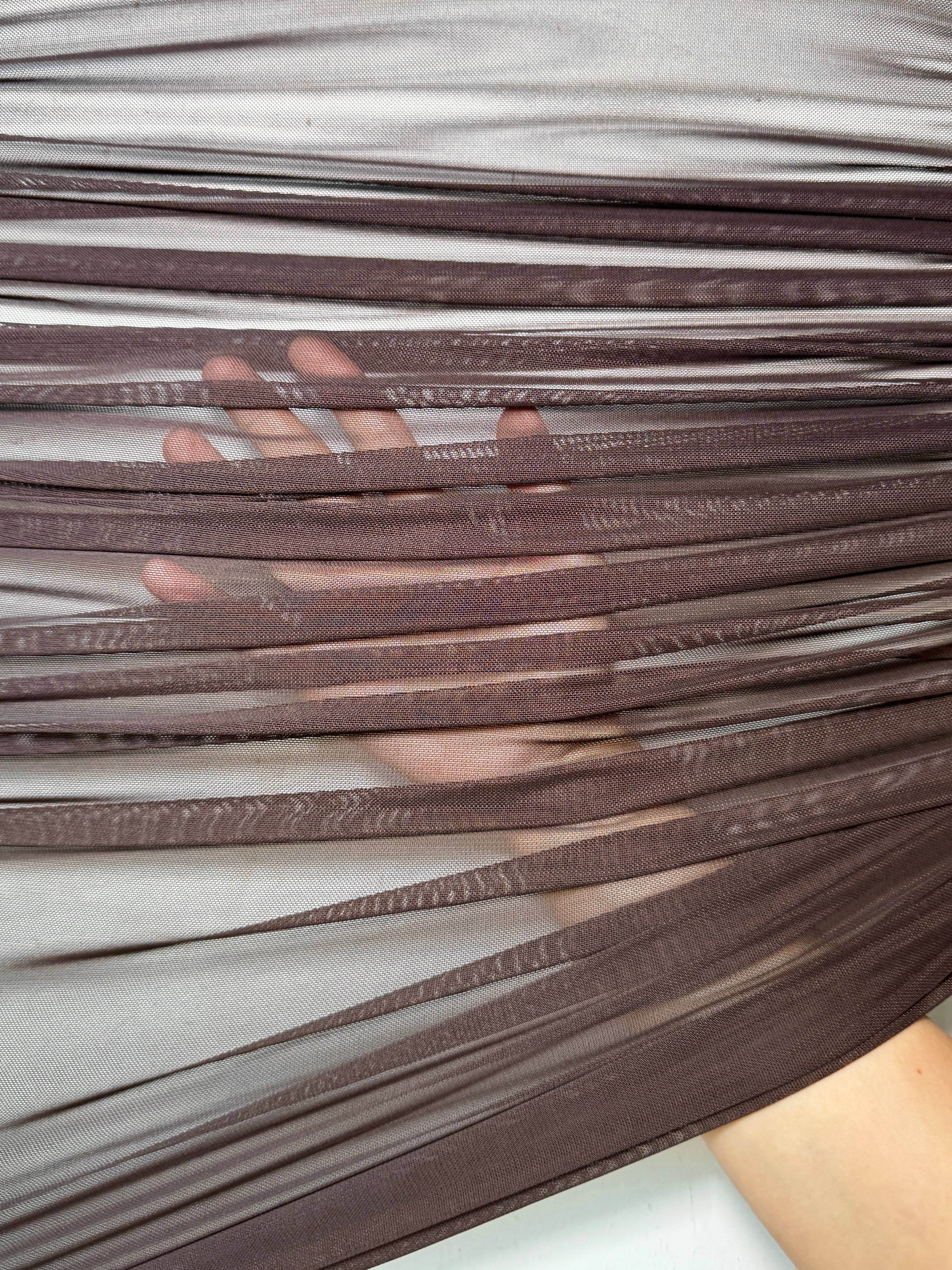 Chocolate Brown 4 Way Stretch Power Mesh - Image 9