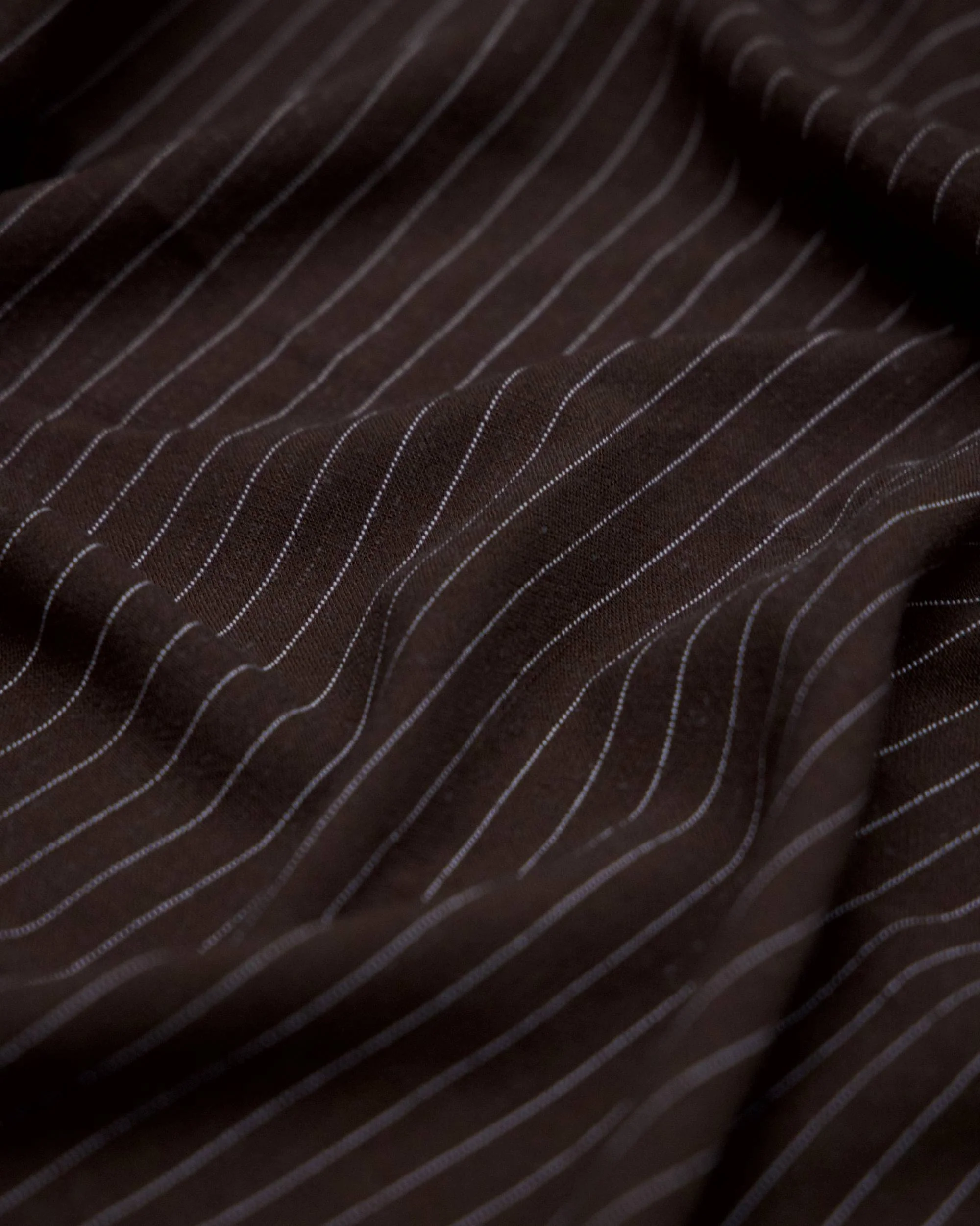 Chocolate Brown Resort Pinstripe Linen Blend - Image 12