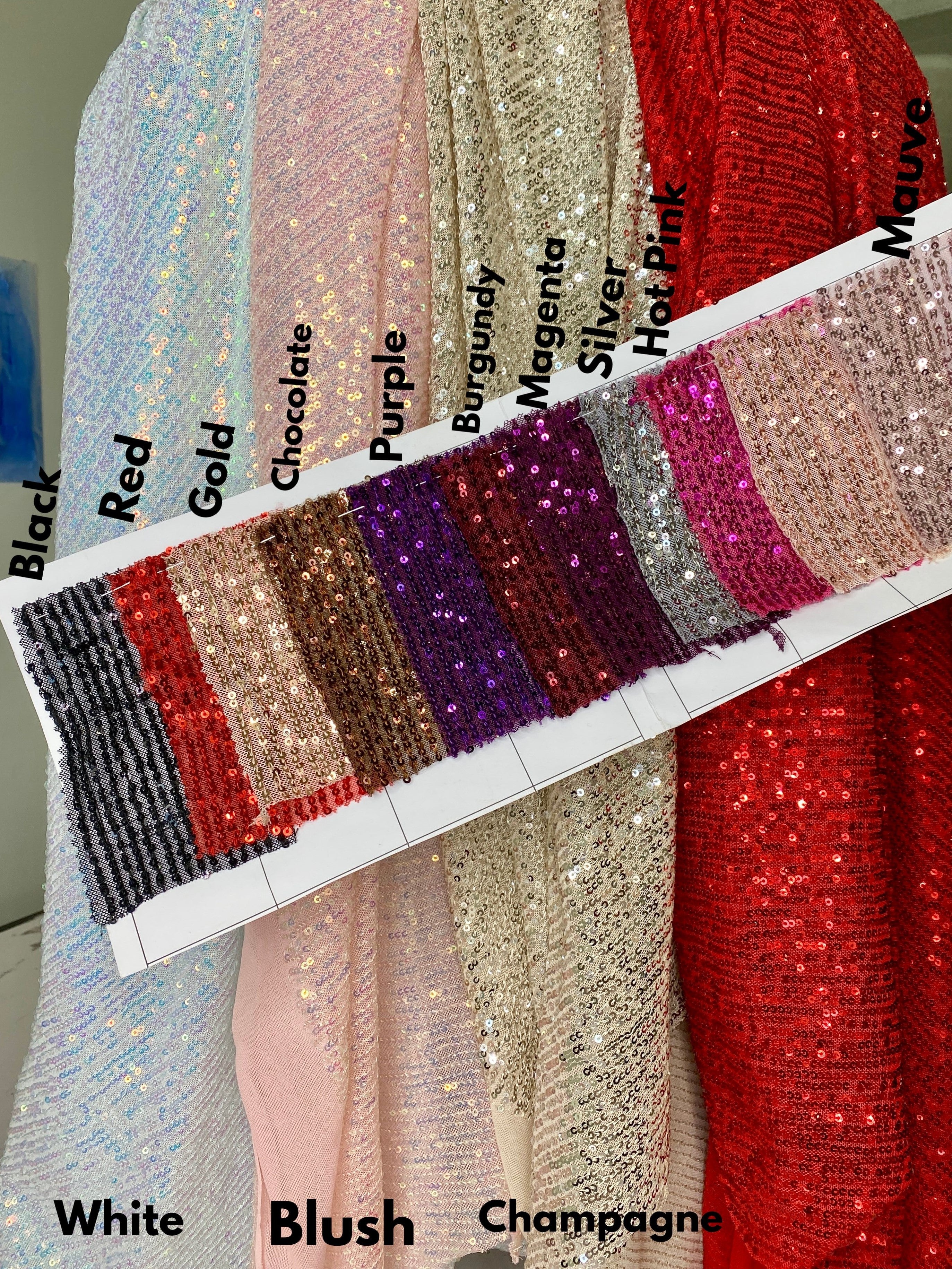 Stretch Striped Sequin On Mesh