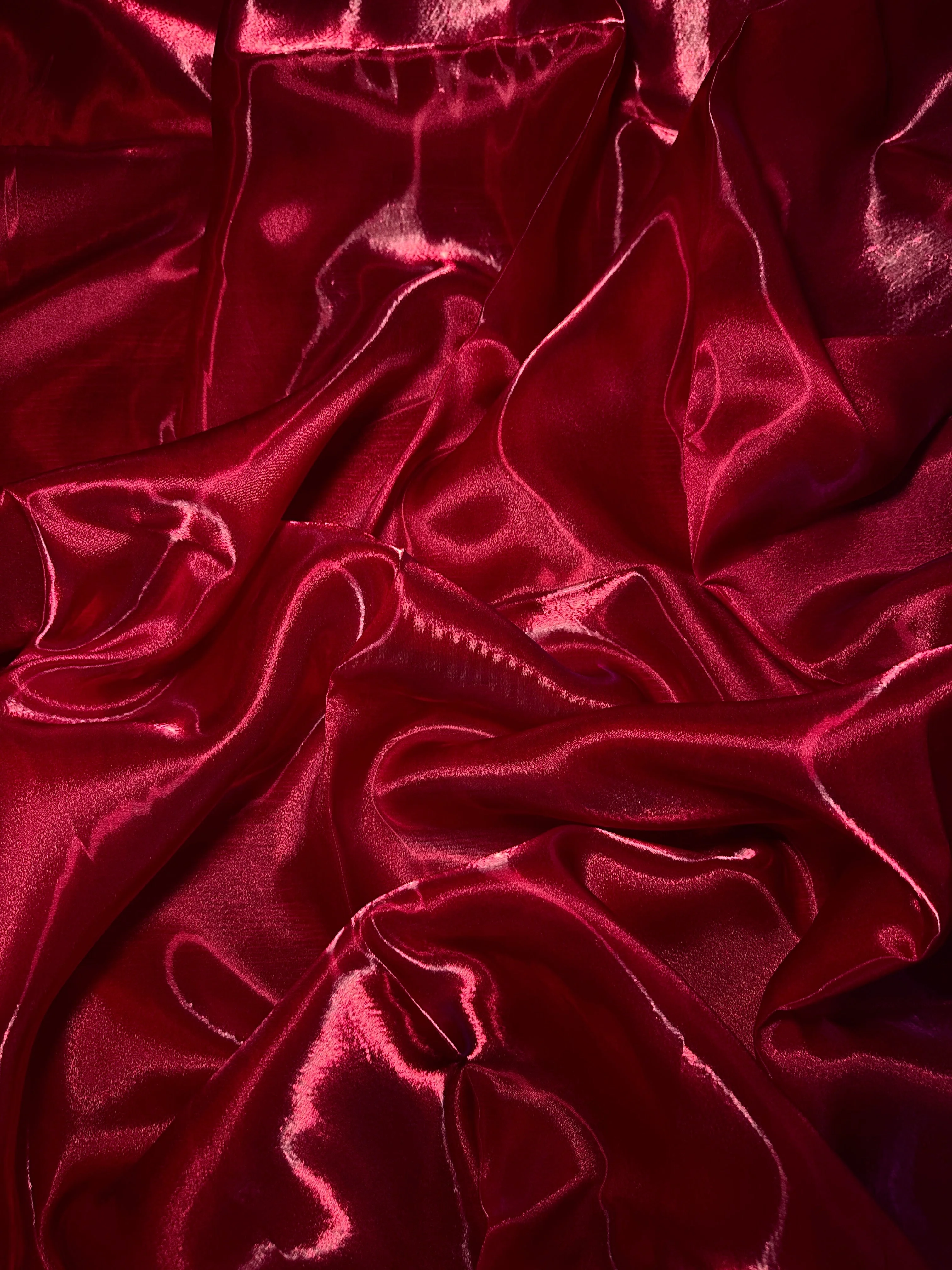 Cranberry Red Liquid Shimmery Organza