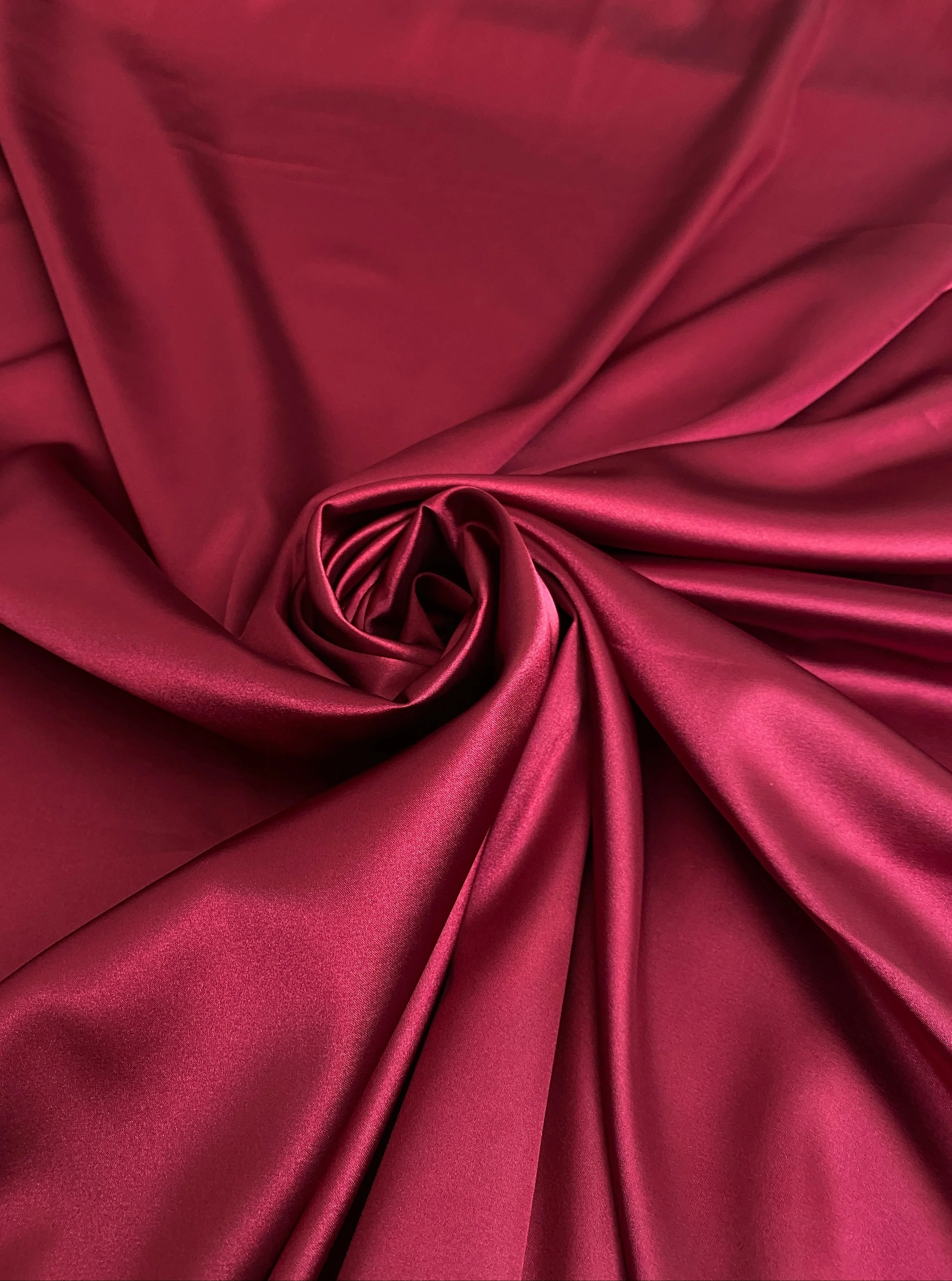 Cranberry Silky Stretch Satin - Image 3