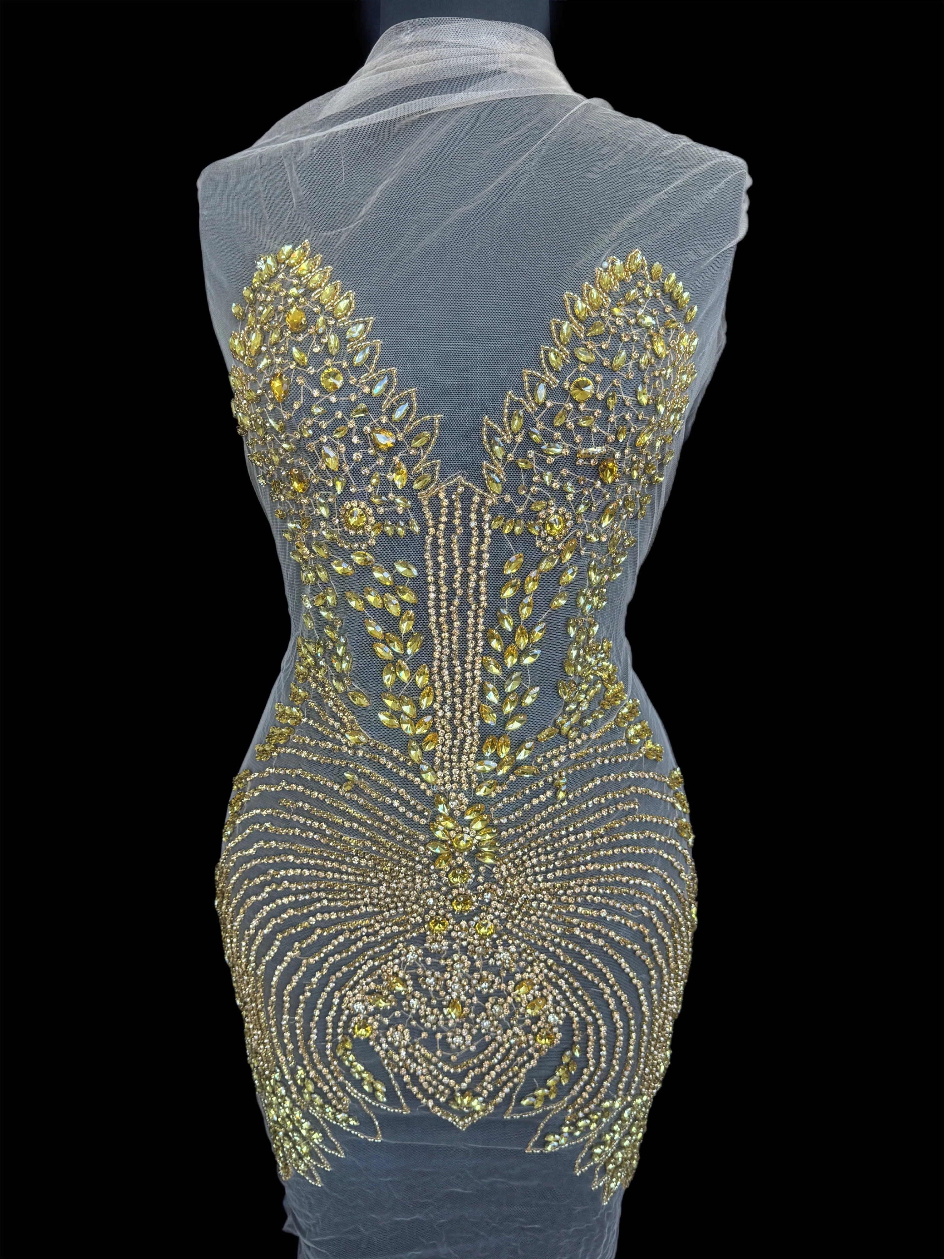Daisy Gold Rhinestone Bodice Appliqué