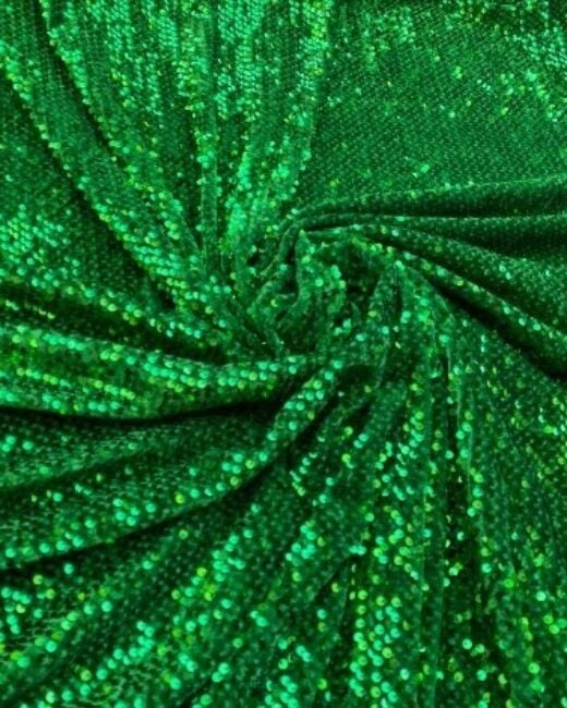 Green Stripe Sequin On Velvet