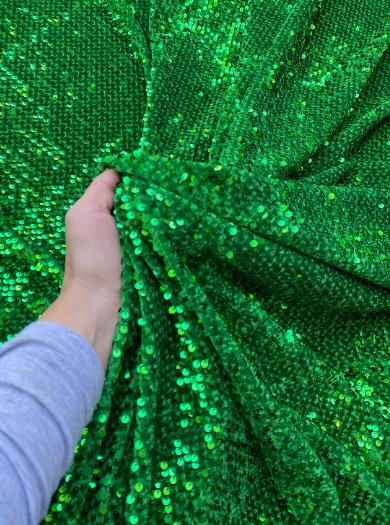 Green Stripe Sequin On Velvet - Image 2