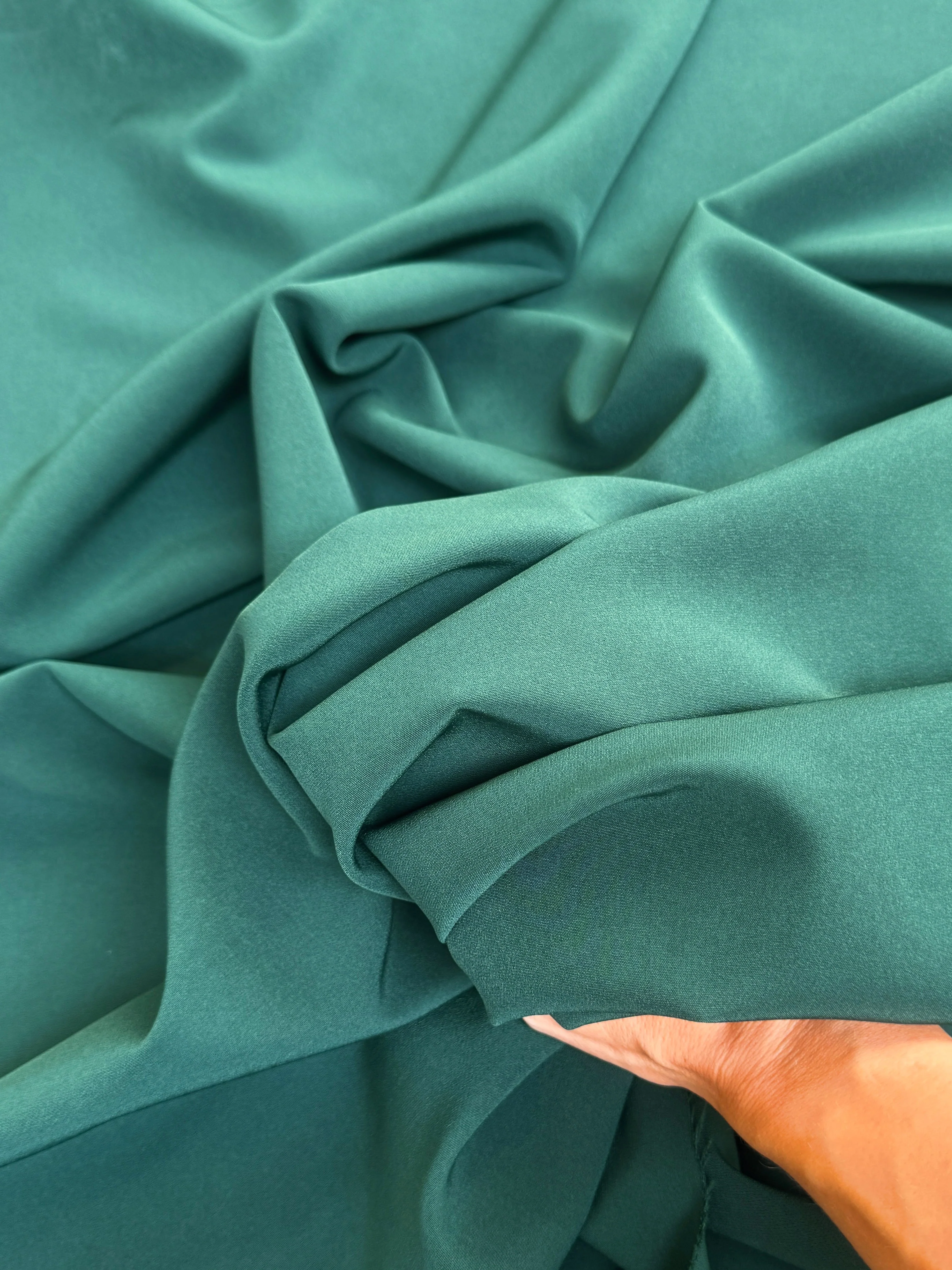 Forest Green Stretch Crepe - Image 4