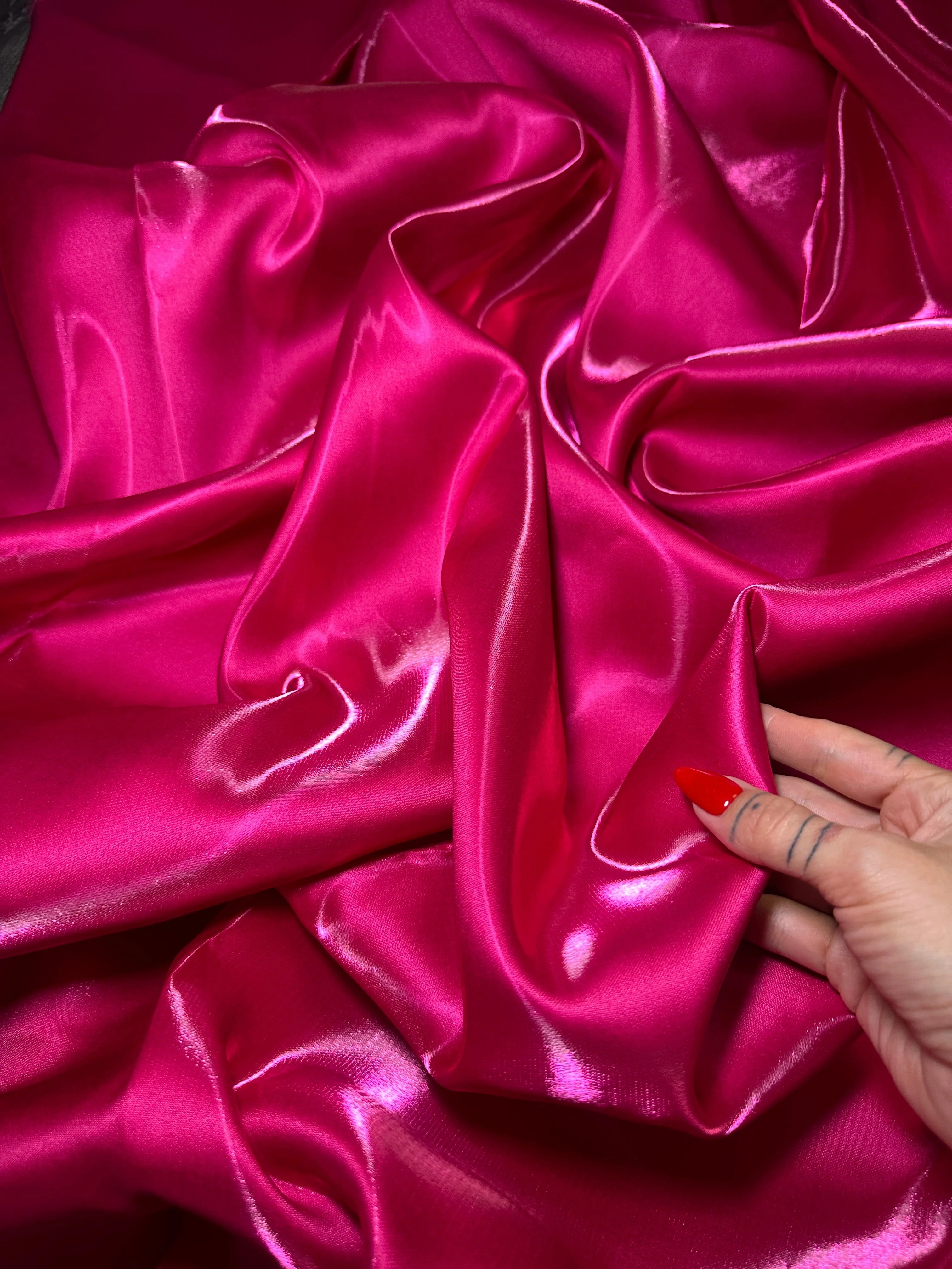 Fuchsia Liquid Bridal Satin - Image 4