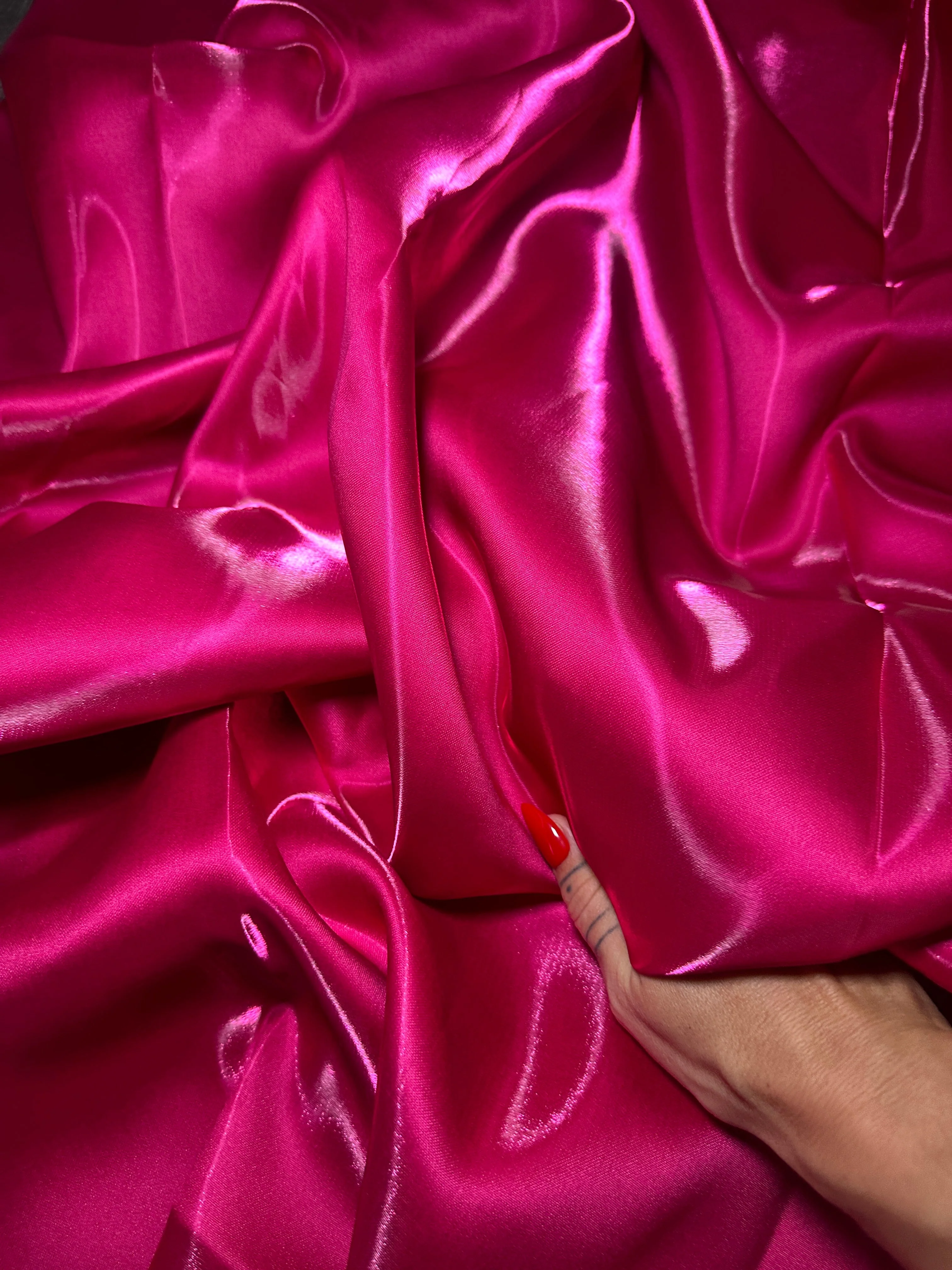 Fuchsia Liquid Bridal Satin - Image 8
