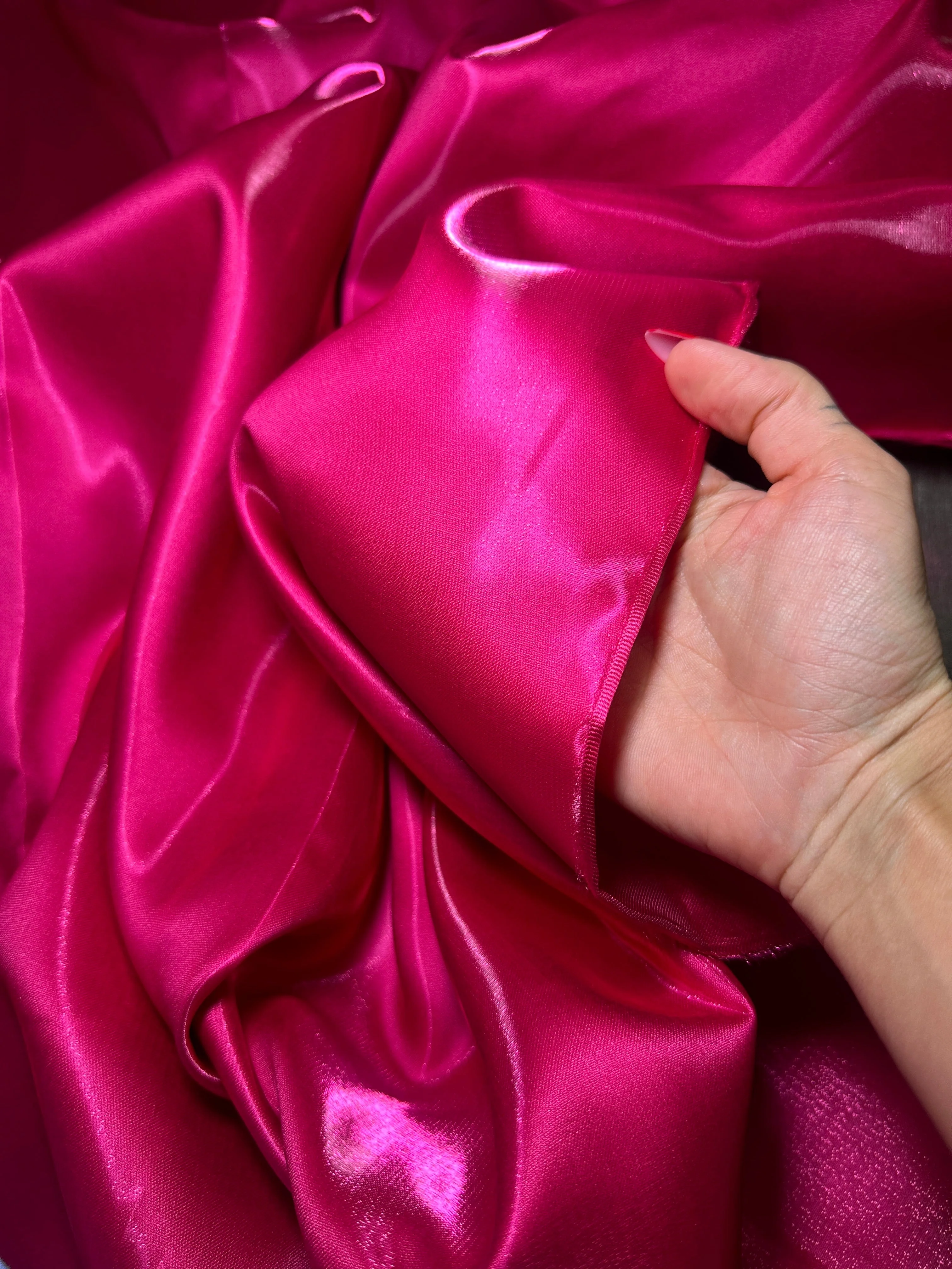 Fuchsia Liquid Bridal Satin - Image 9