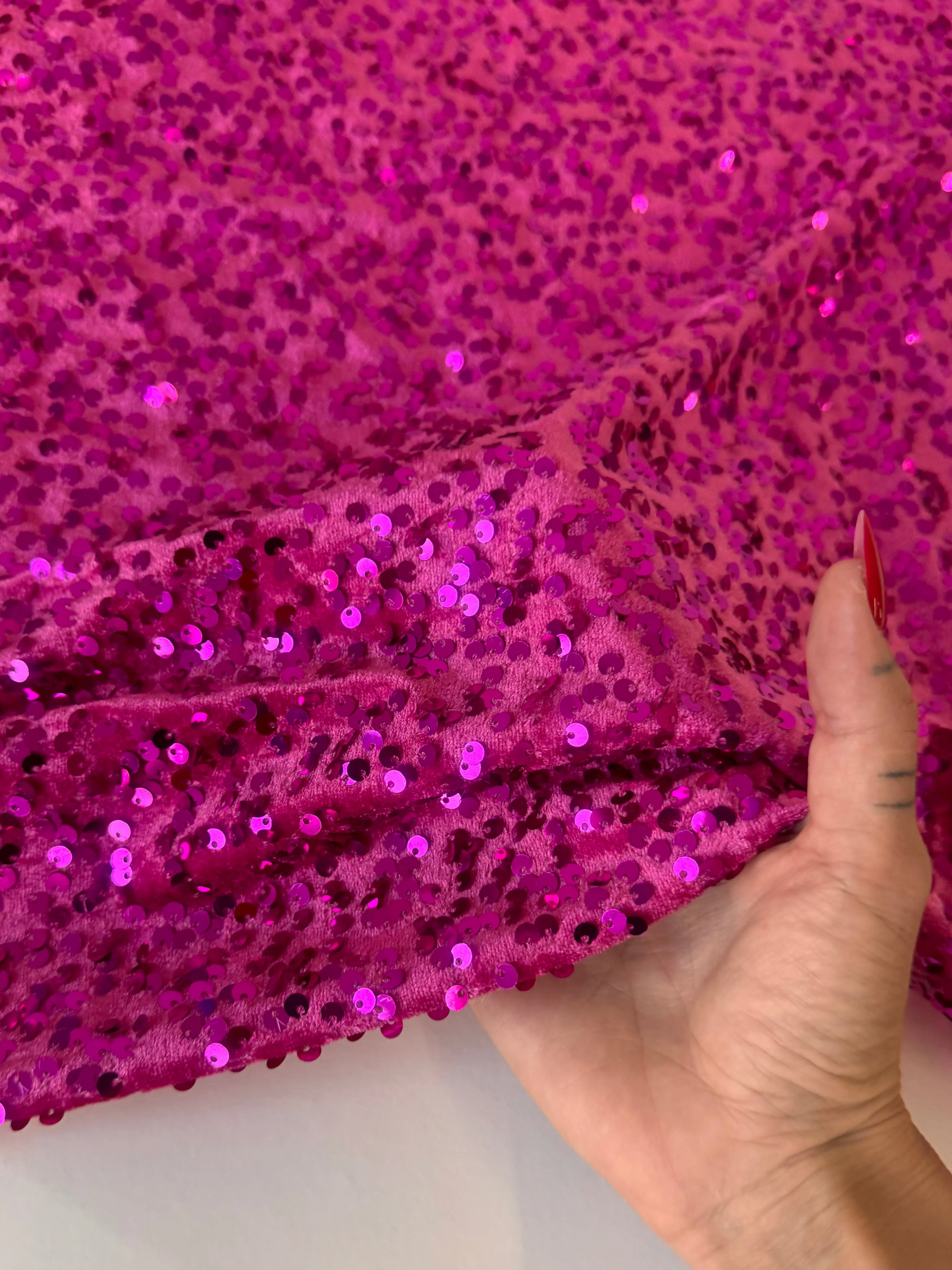 Fuchsia Sequins Velvet - Image 2