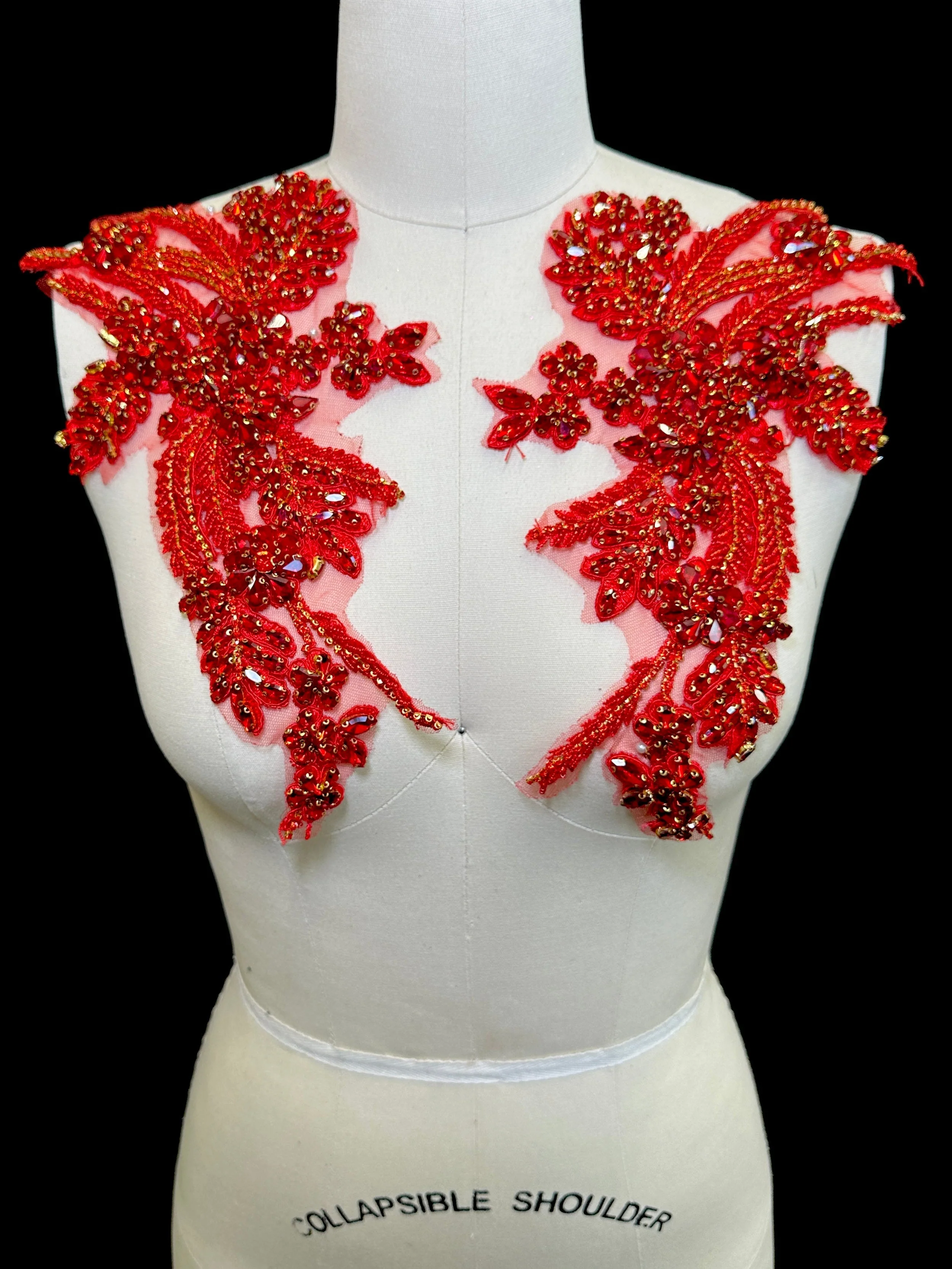 Gina Red Pair Rhinestones Applique - Image 2
