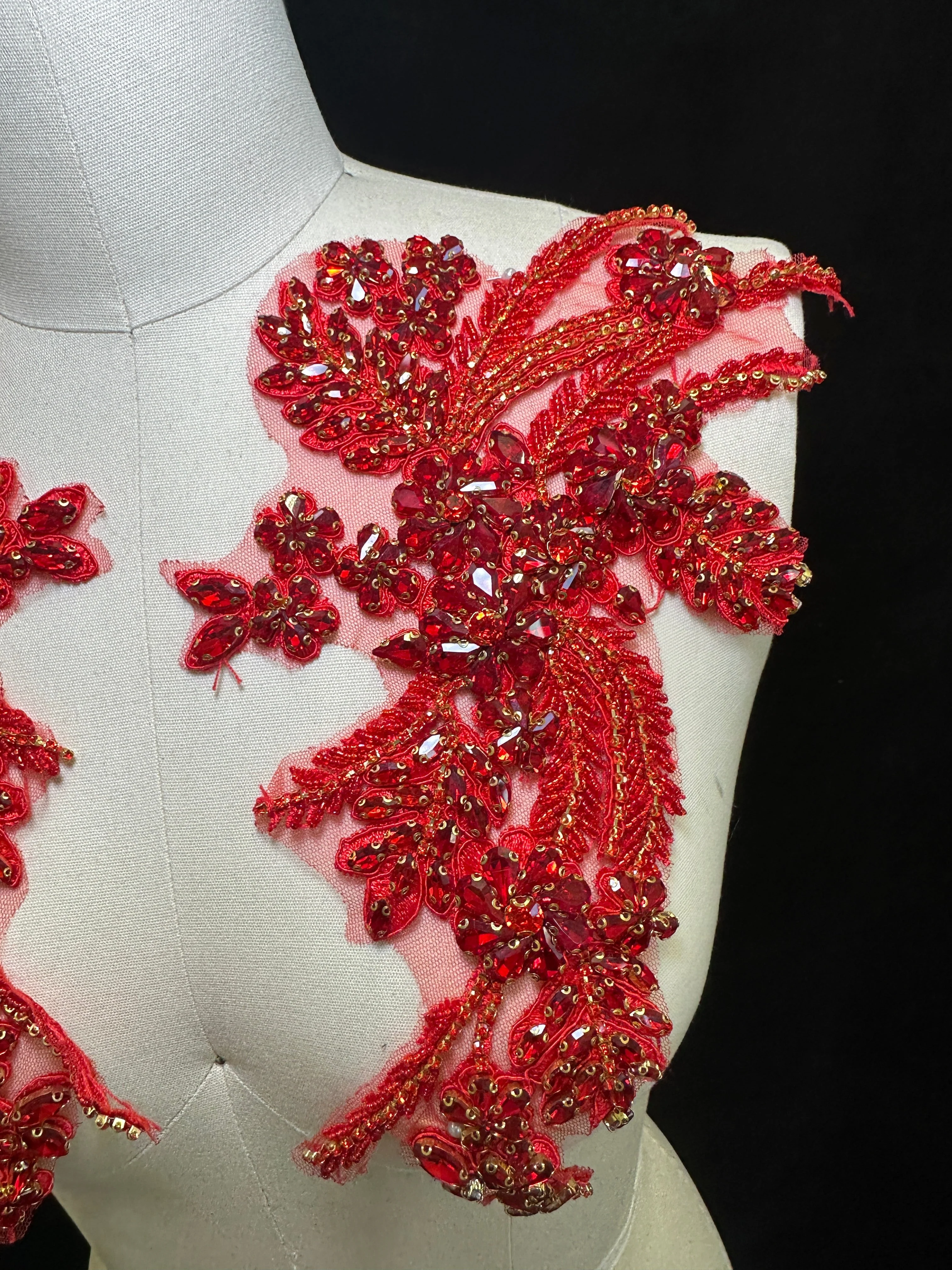Gina Red Pair Rhinestones Applique - Image 7