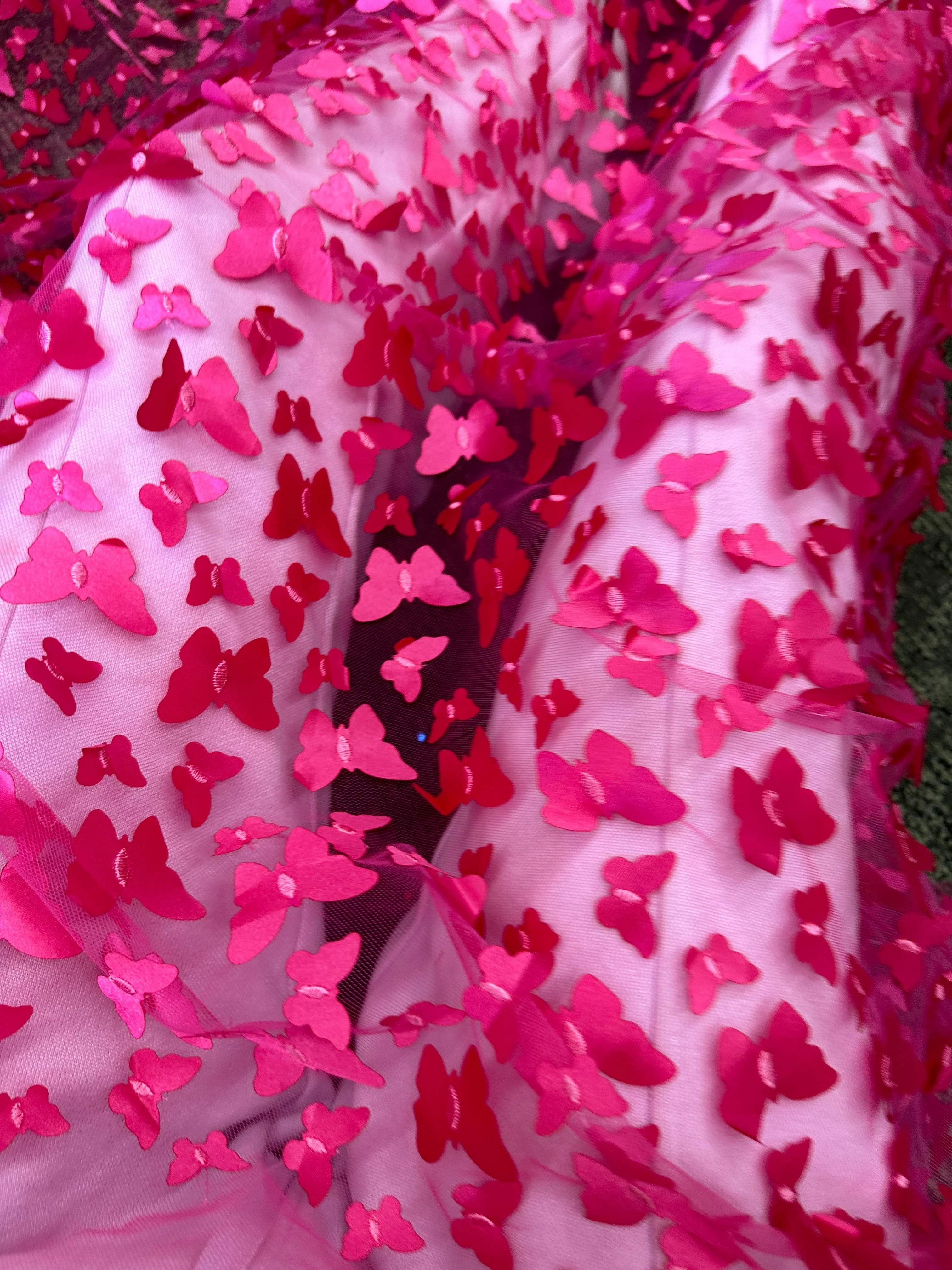 Hot Pink 3D Butterfly Lace - Image 6
