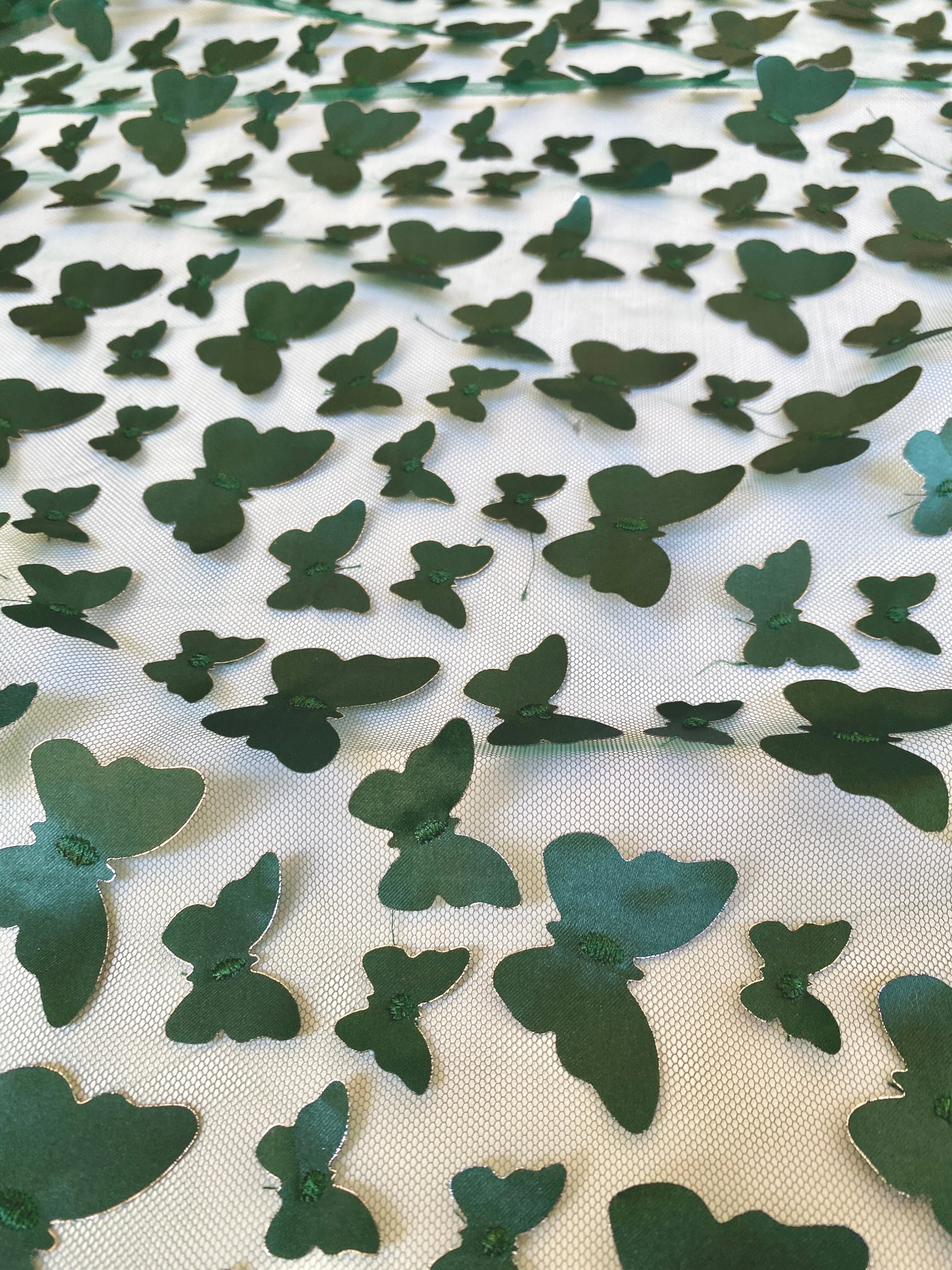 Hunter Green 3D Butterfly Lace - Image 2