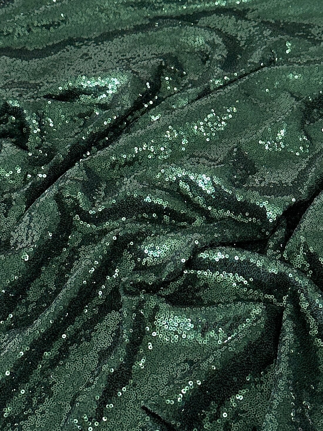 Hunter Green Stretch Sequin on Mesh - Image 10