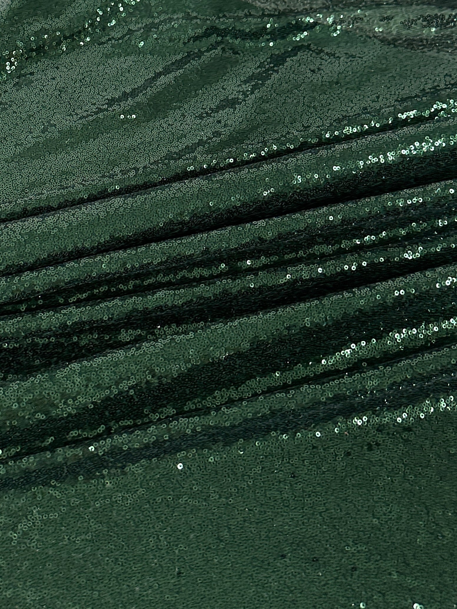 Hunter Green Stretch Sequin on Mesh - Image 9