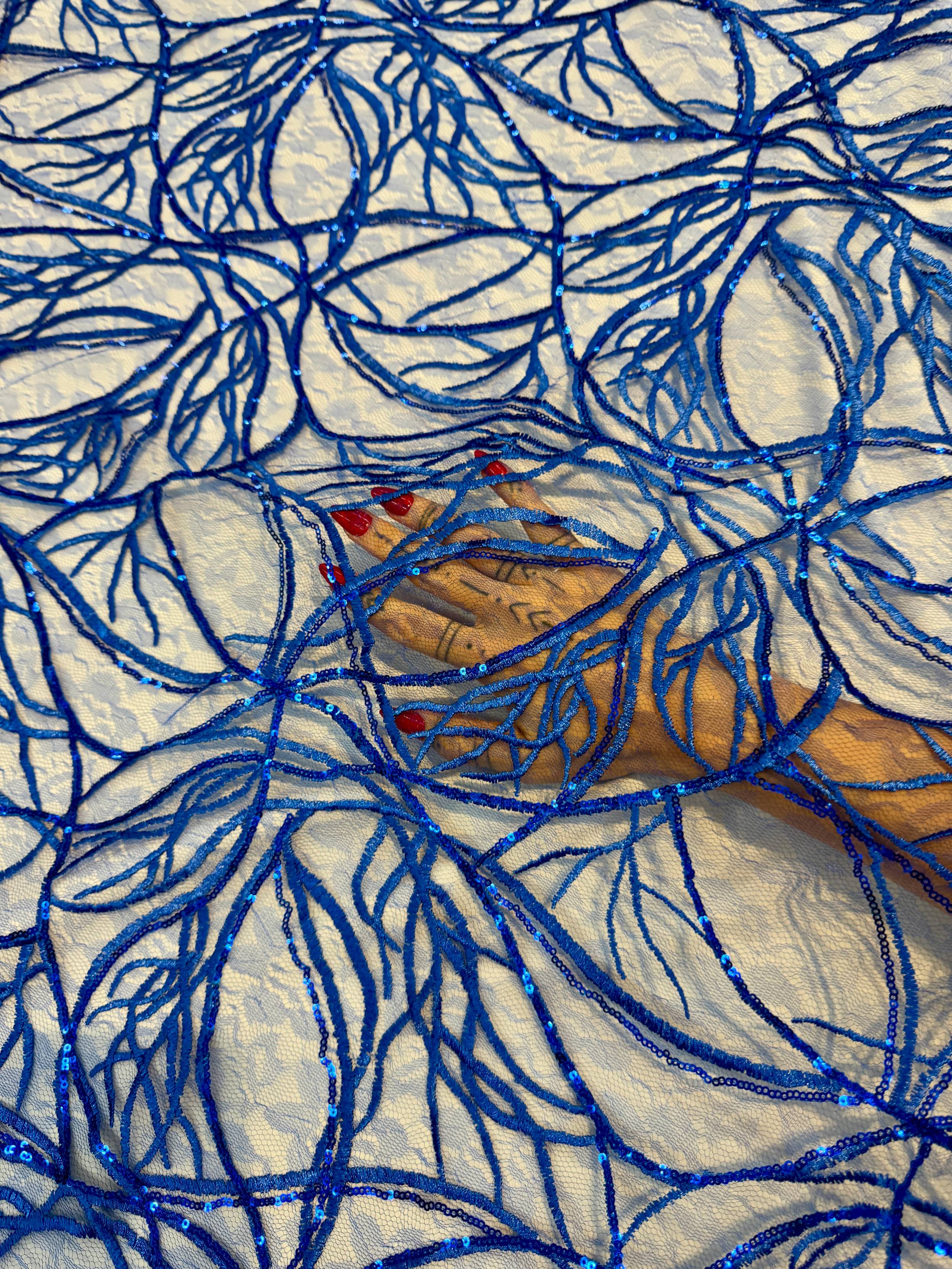 Infinity Web Sequin Embroidered Mesh - Image 6