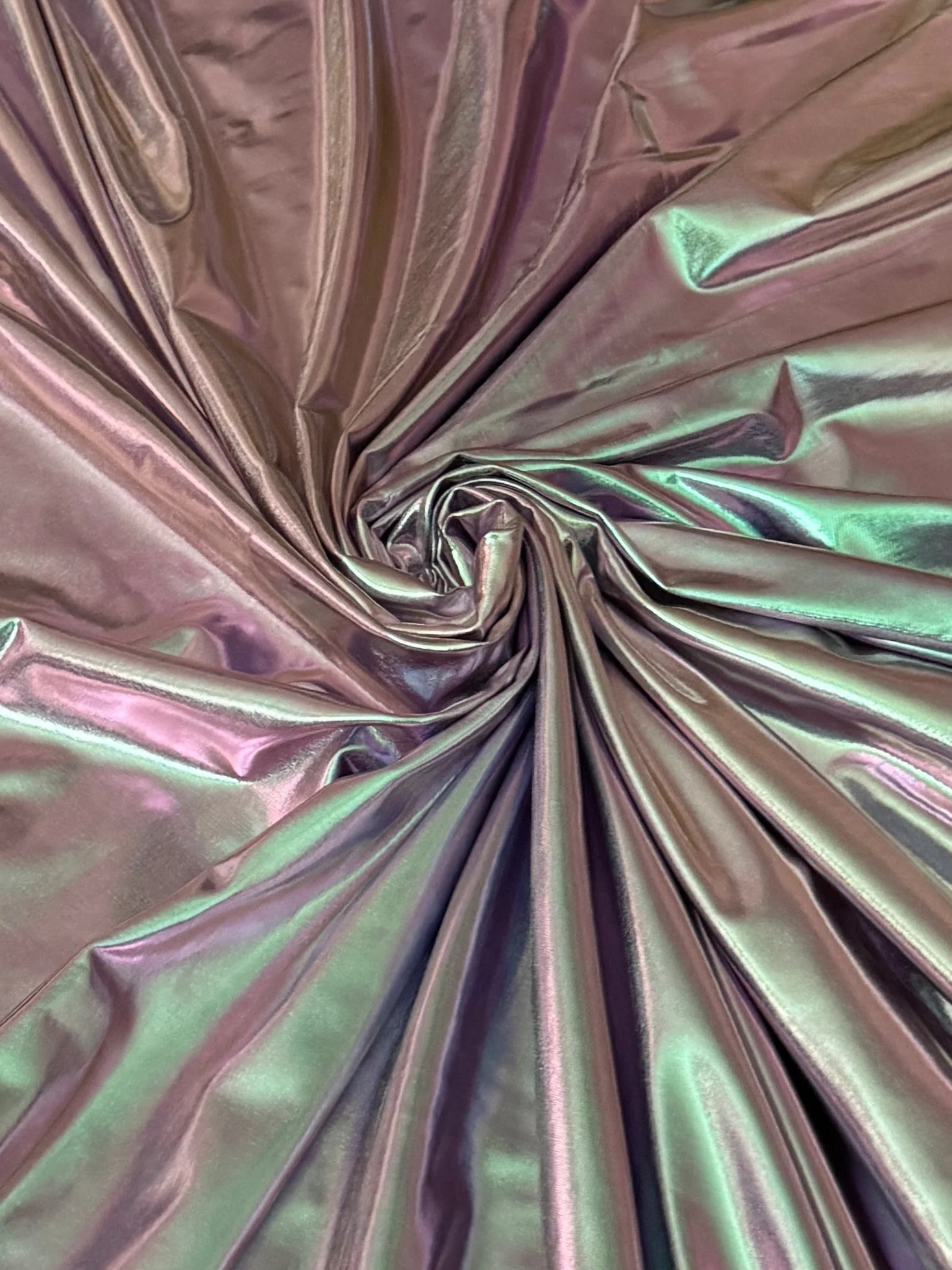 Iridescent Pink-Lavender Coated Spandex Pleather - Image 6