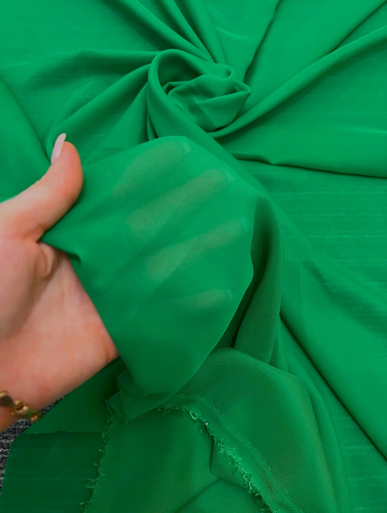 Kelly Green Chiffon - Image 5