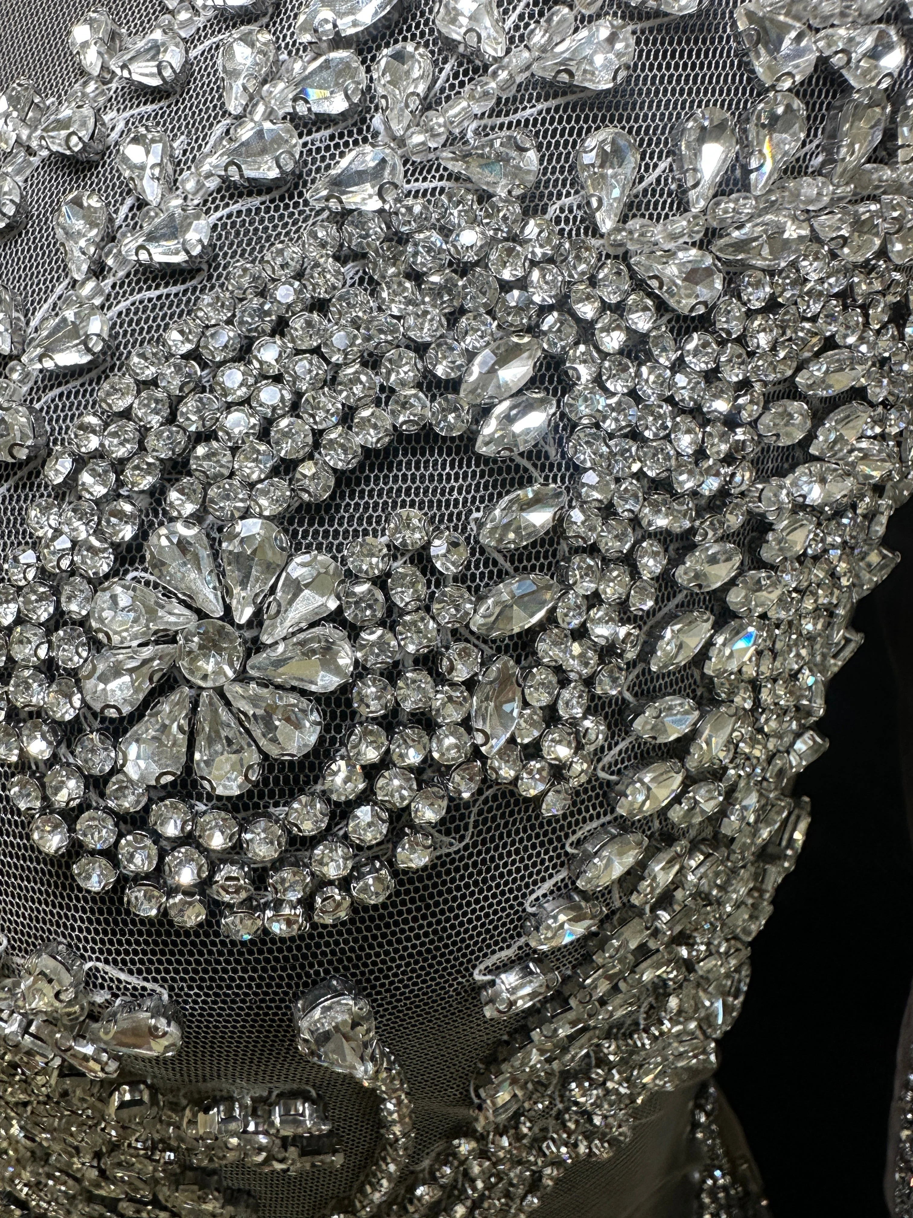 Laura Rhinestones Long Slevee Bodice Applique - Image 2