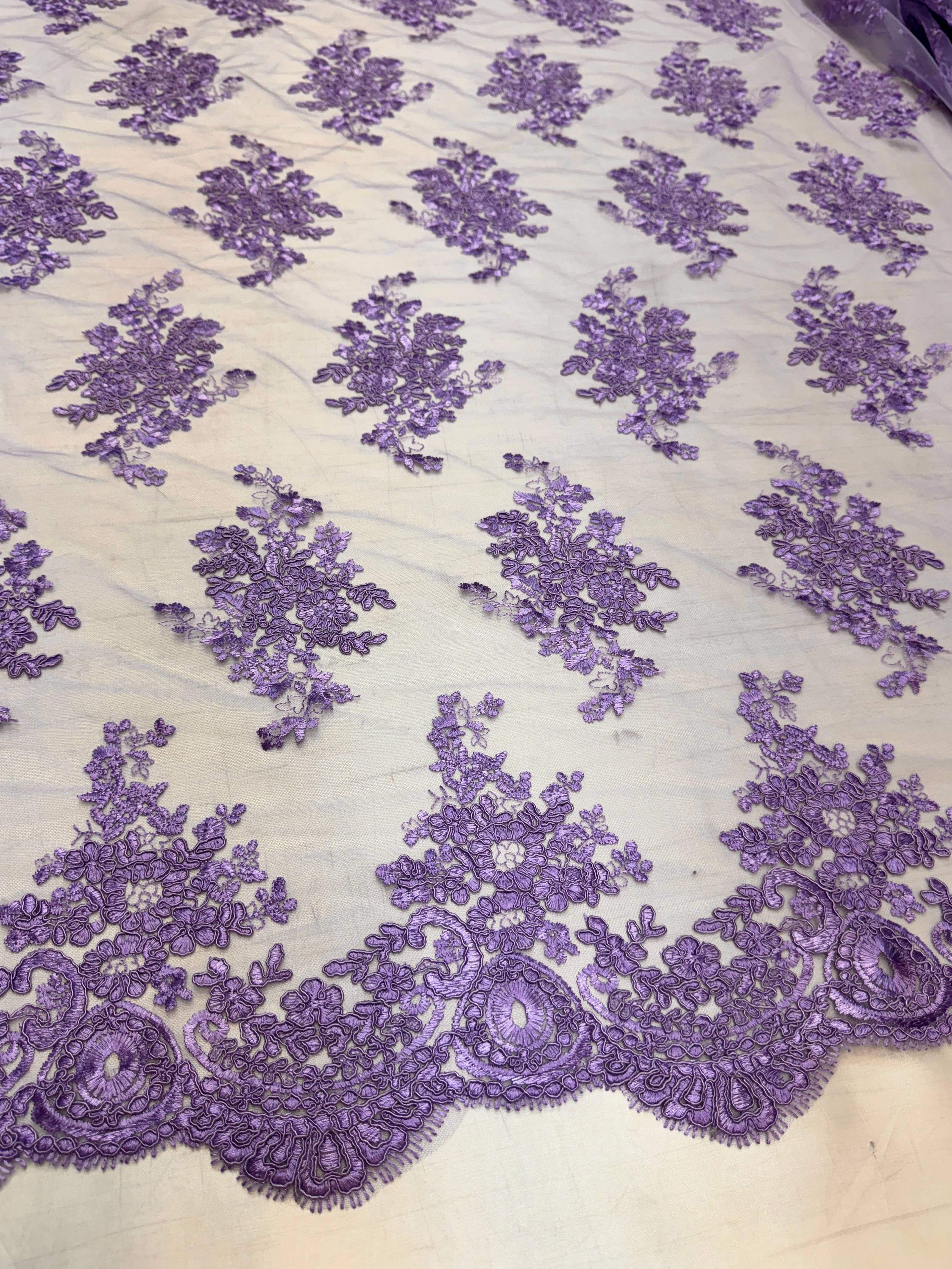 Lavender Fleur Scalloped Lace Mesh - Image 2