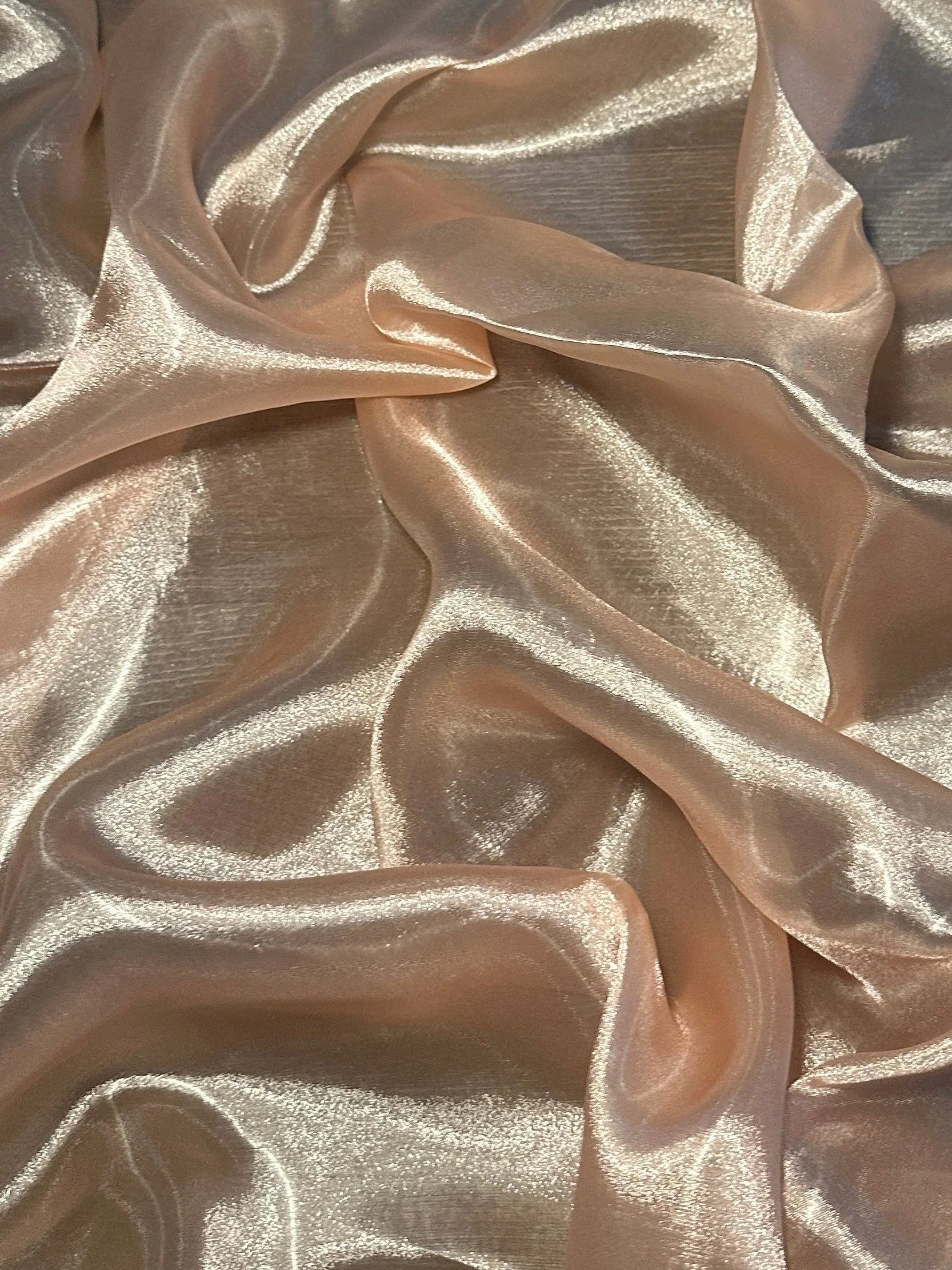Light Peach Liquid Shimmery Organza