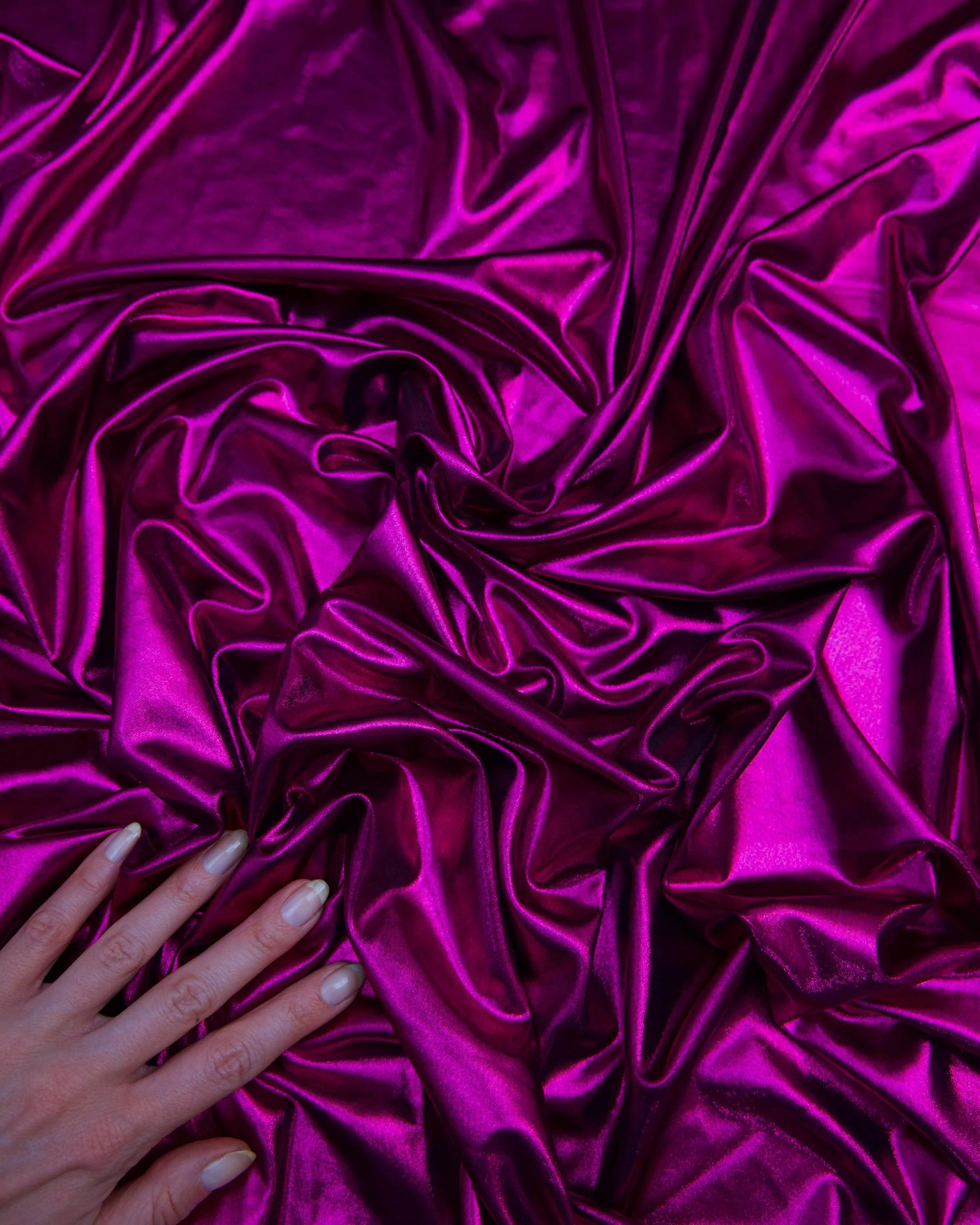 Magenta Performance Foiled Spandex - Image 2