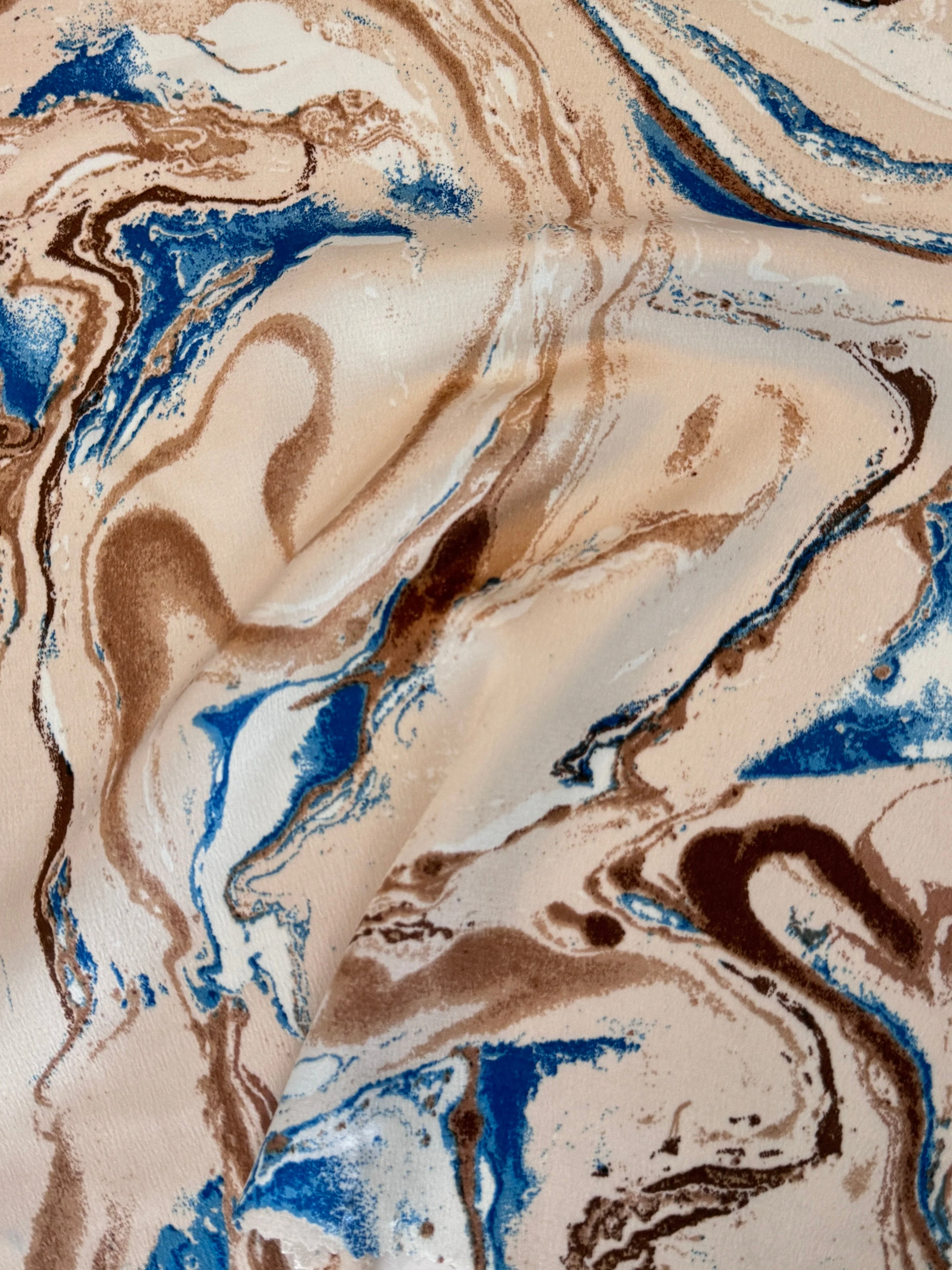 Marble Blue Print Satin - Image 6