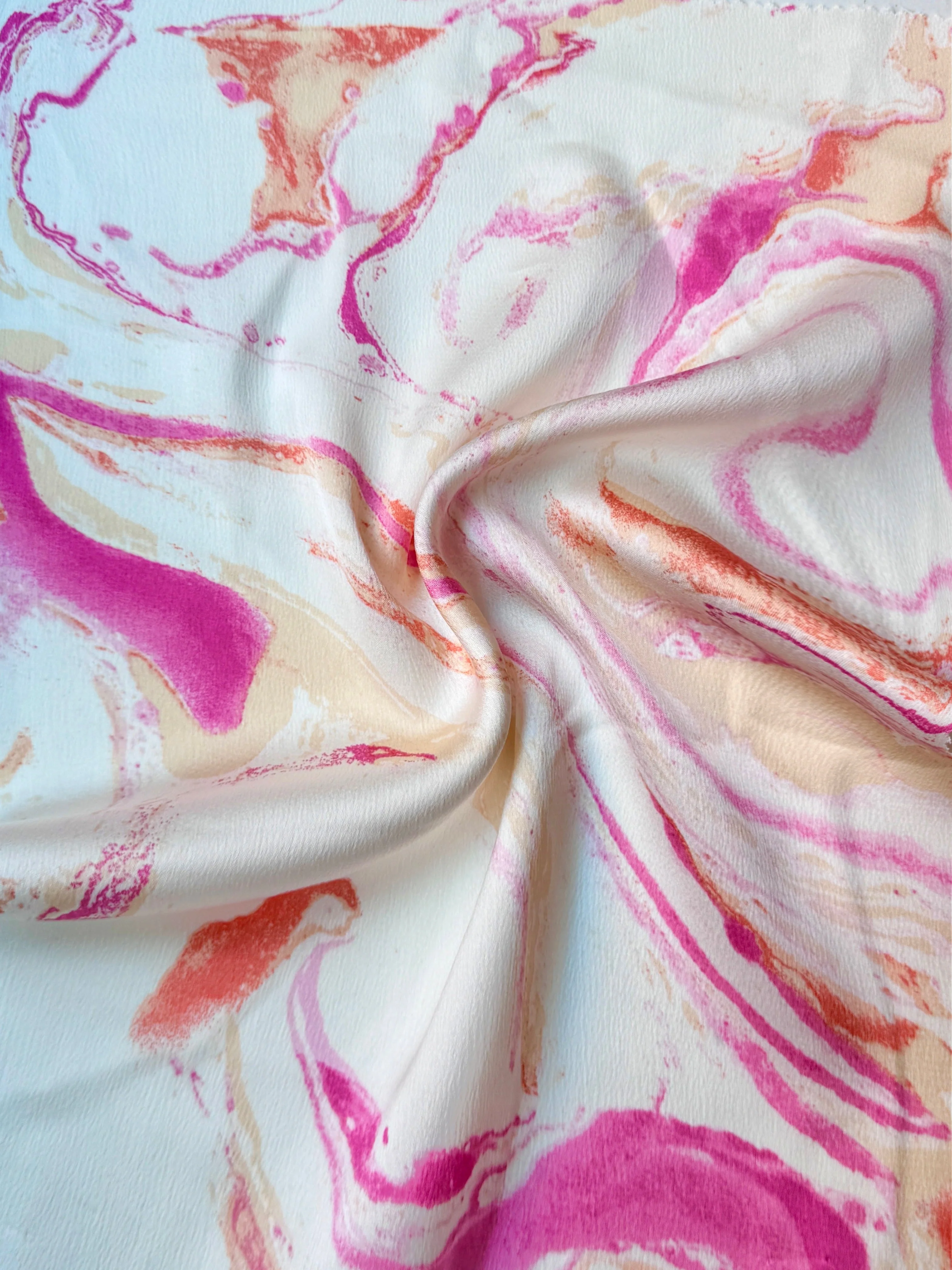 Marble Pink Print Satin - Image 5
