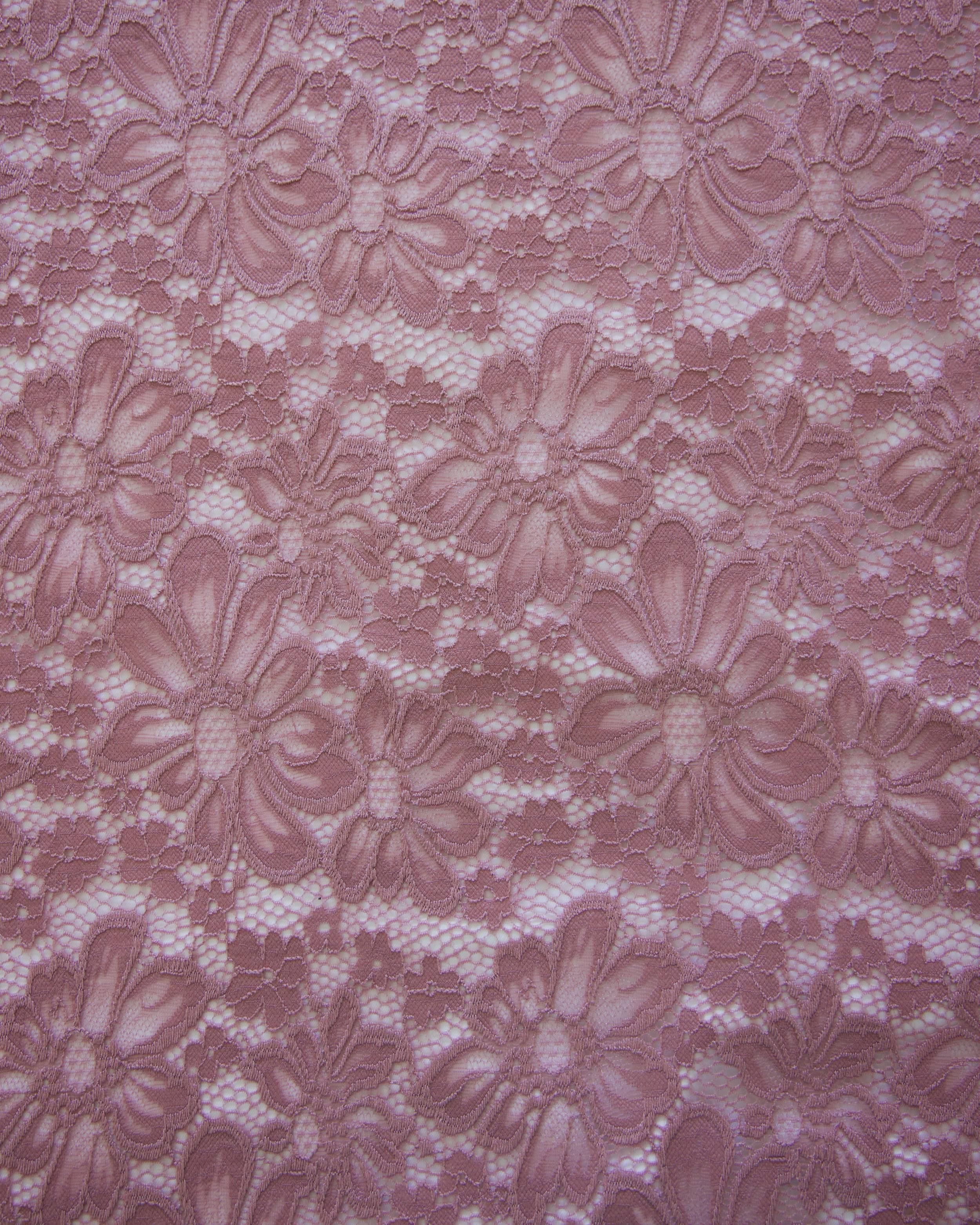 Mauve Floral Chantilly Lace