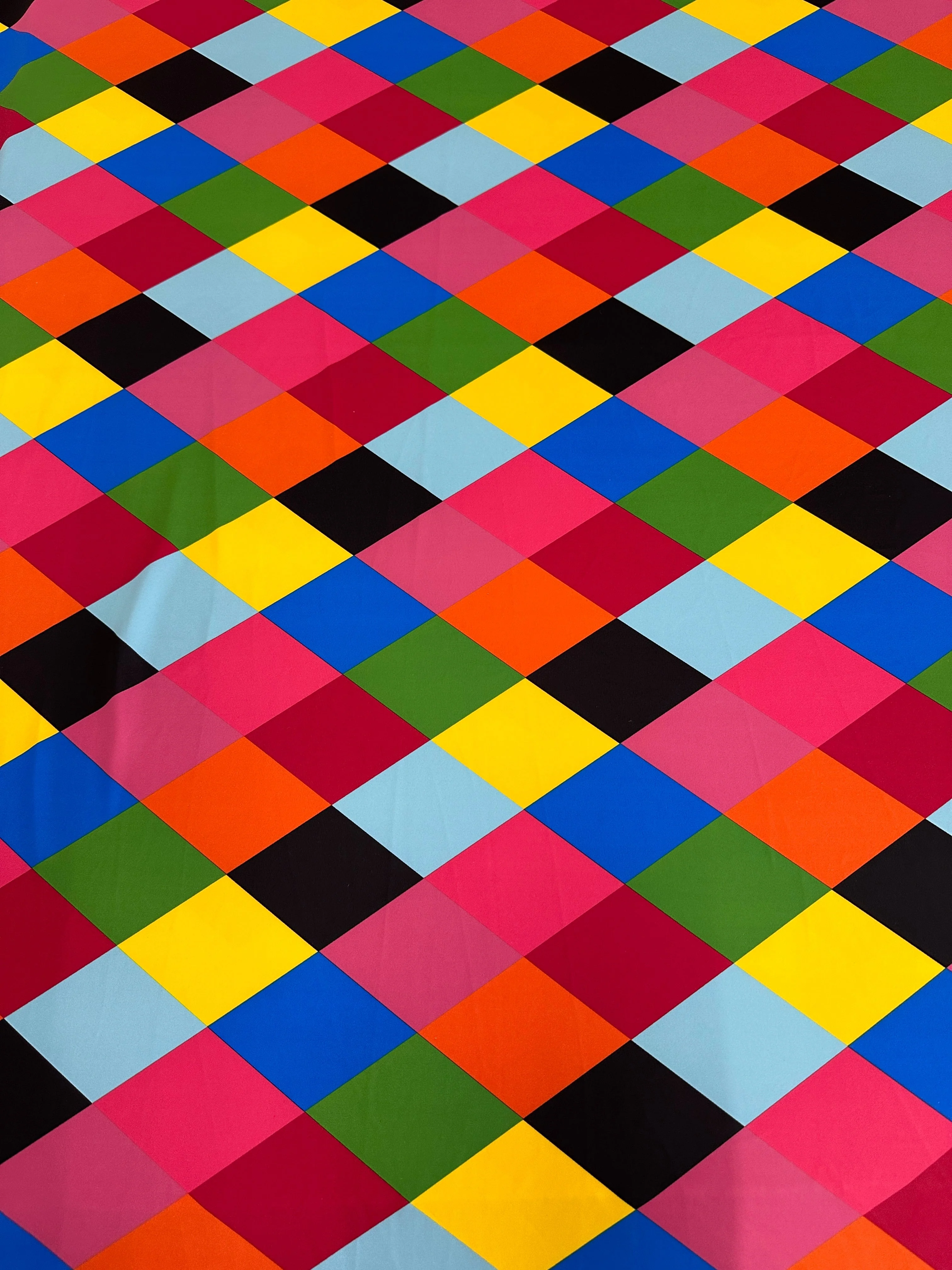 Multicolor Checkered Nylon Spandex - Image 2