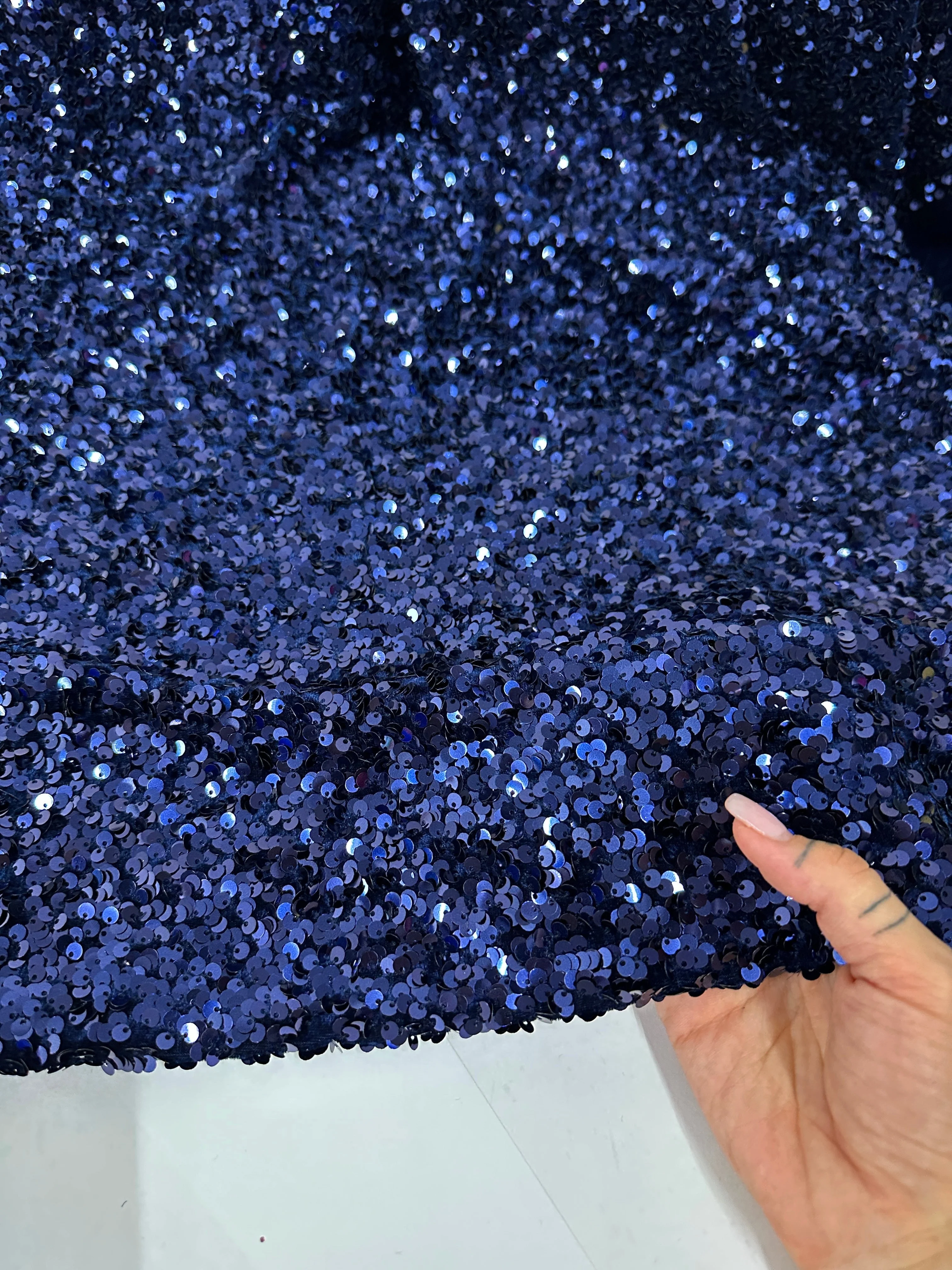 Navy Blue Sequin on Velvet - Image 11
